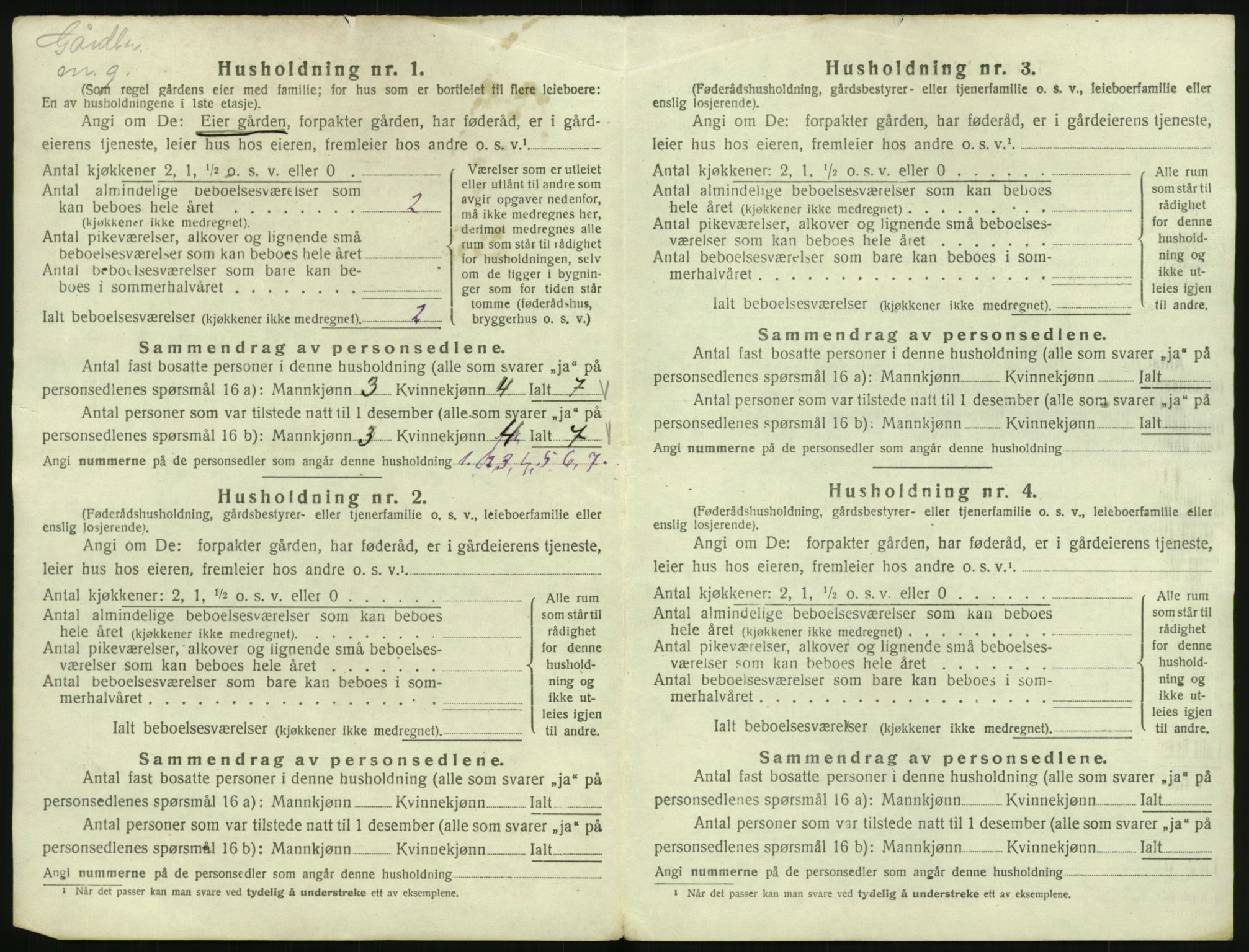 SAK, Folketelling 1920 for 1042 Hidra herred, 1920, s. 29