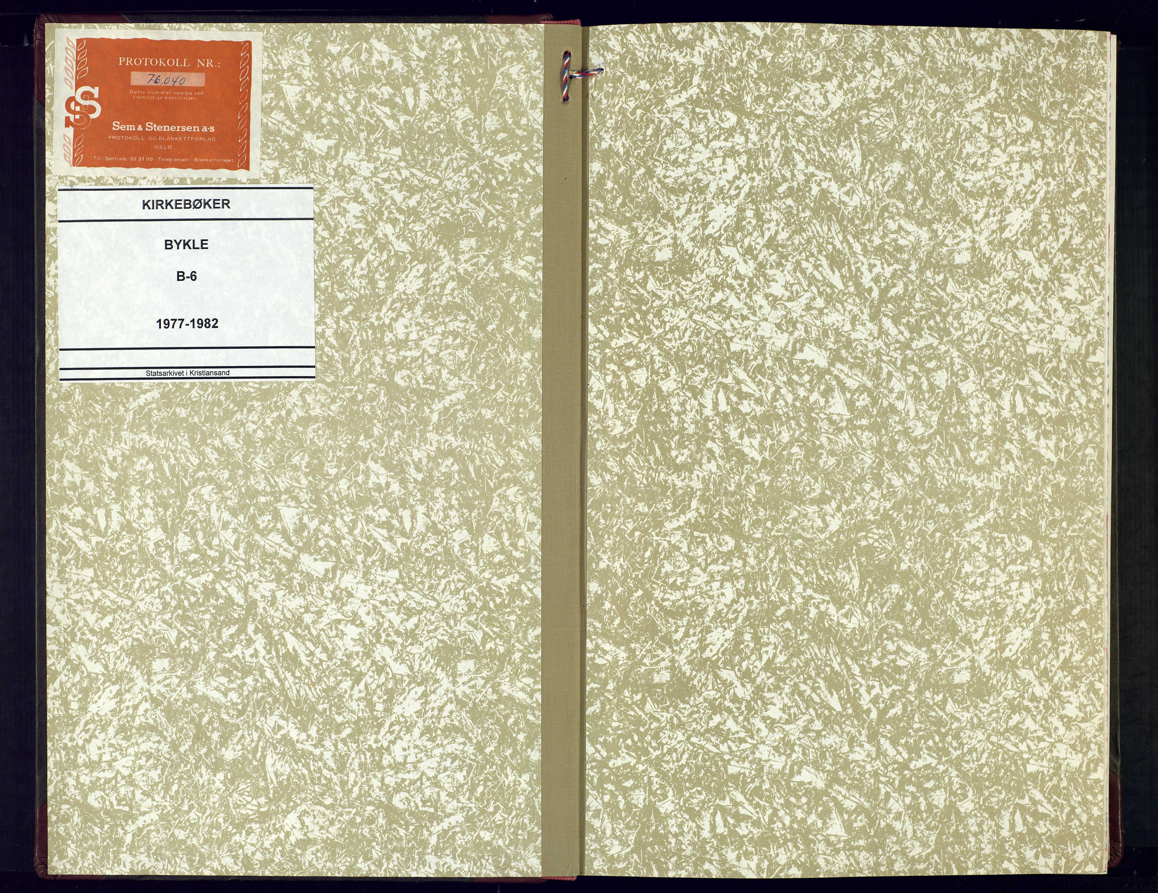Valle sokneprestkontor, AV/SAK-1111-0044/F/Fb/Fba/L0006: Klokkerbok nr. B-5, 1977-1982