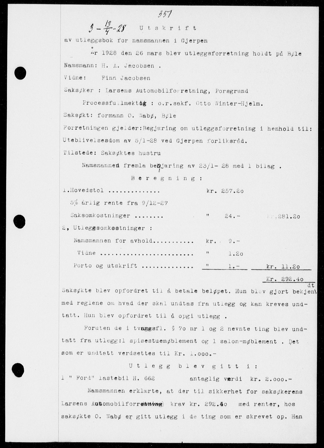 Gjerpen sorenskriveri, SAKO/A-216/G/Ga/Gaa/L0048: Pantebok nr. I 48 og 50-51, 1926-1928, Tingl.dato: 13.04.1928