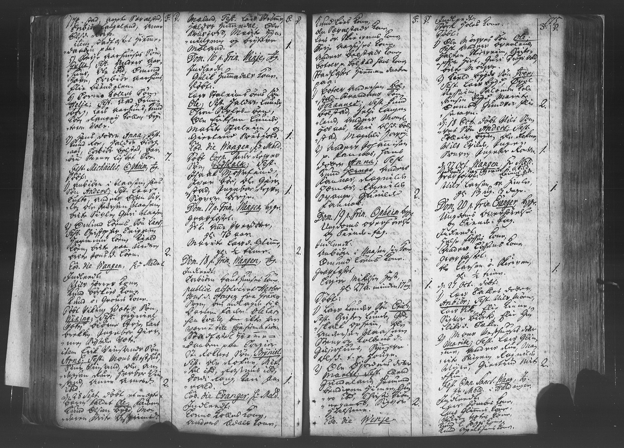 Voss sokneprestembete, AV/SAB-A-79001/H/Haa: Ministerialbok nr. A 8, 1752-1780, s. 174-175