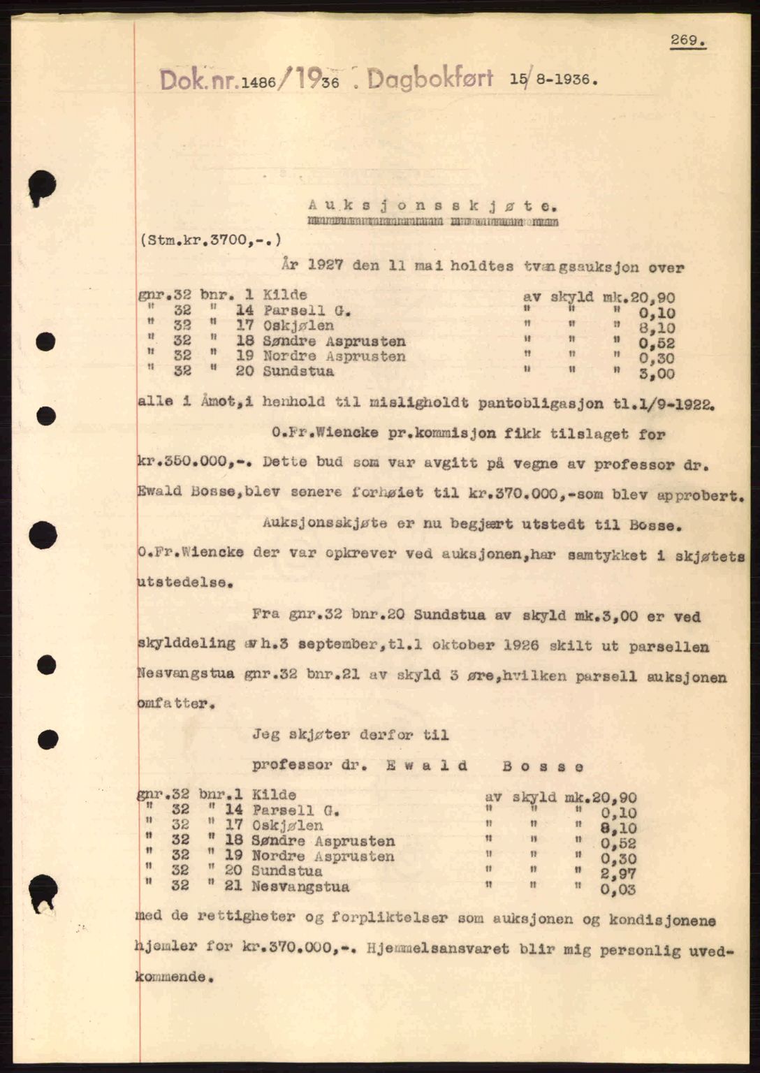 Sør-Østerdal sorenskriveri, SAH/TING-018/H/Hb/Hbb/L0054: Pantebok nr. A54, 1936-1936, Dagboknr: 1486/1936