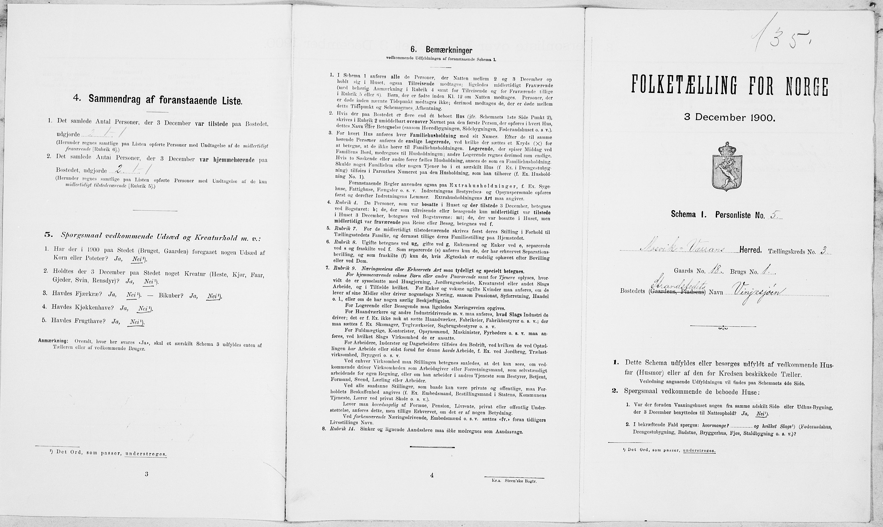 SAT, Folketelling 1900 for 1723 Mosvik og Verran herred, 1900, s. 279