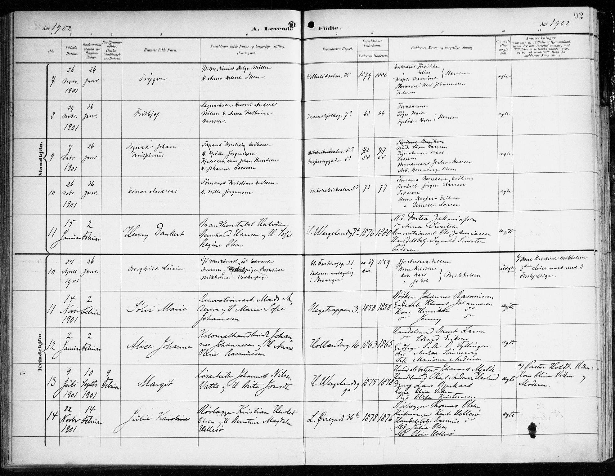 Korskirken sokneprestembete, AV/SAB-A-76101/H/Haa/L0023: Ministerialbok nr. B 9, 1899-1908, s. 92