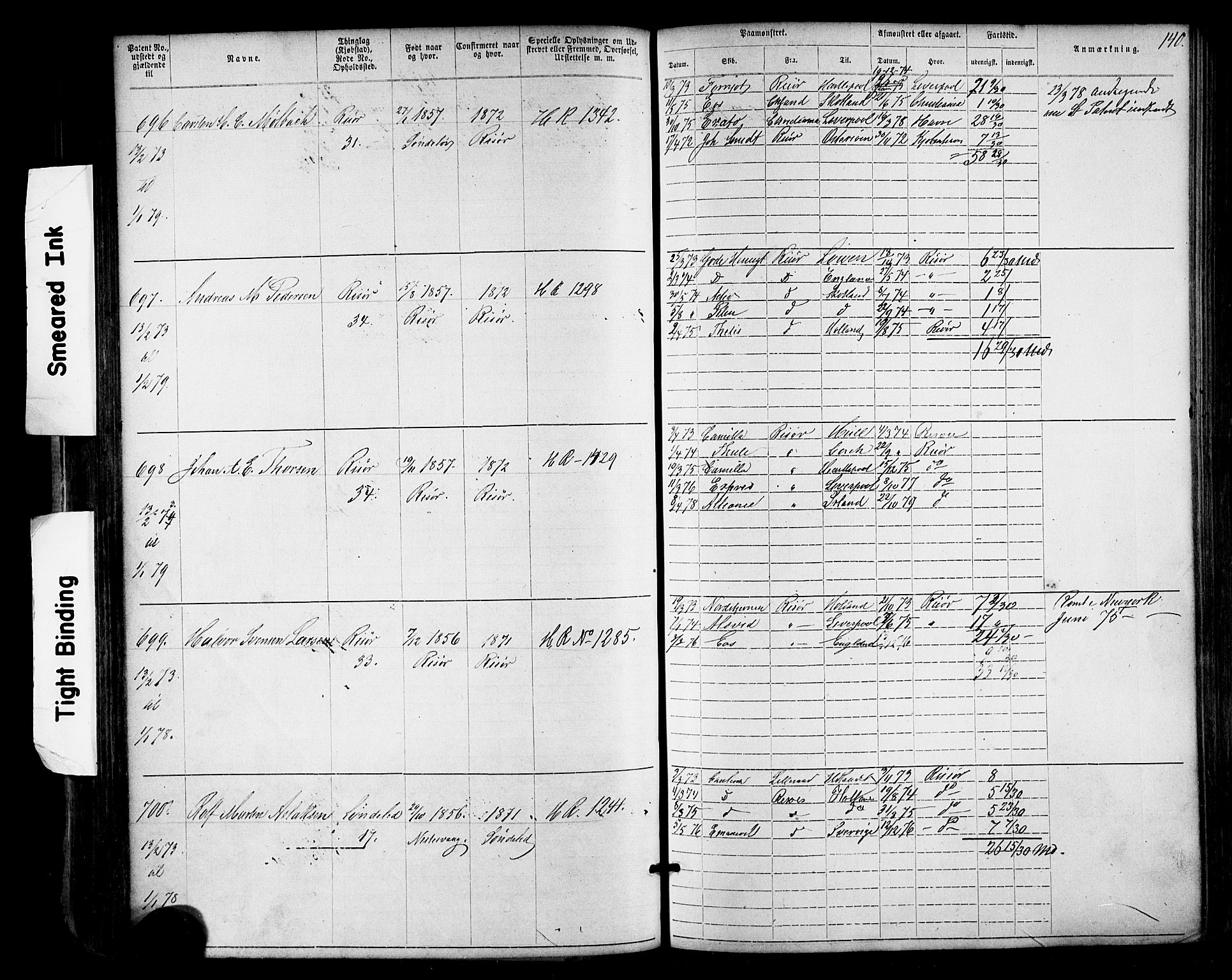 Risør mønstringskrets, AV/SAK-2031-0010/F/Fa/L0003: Annotasjonsrulle nr 1-1913 med register, T-7, 1863-1899, s. 76