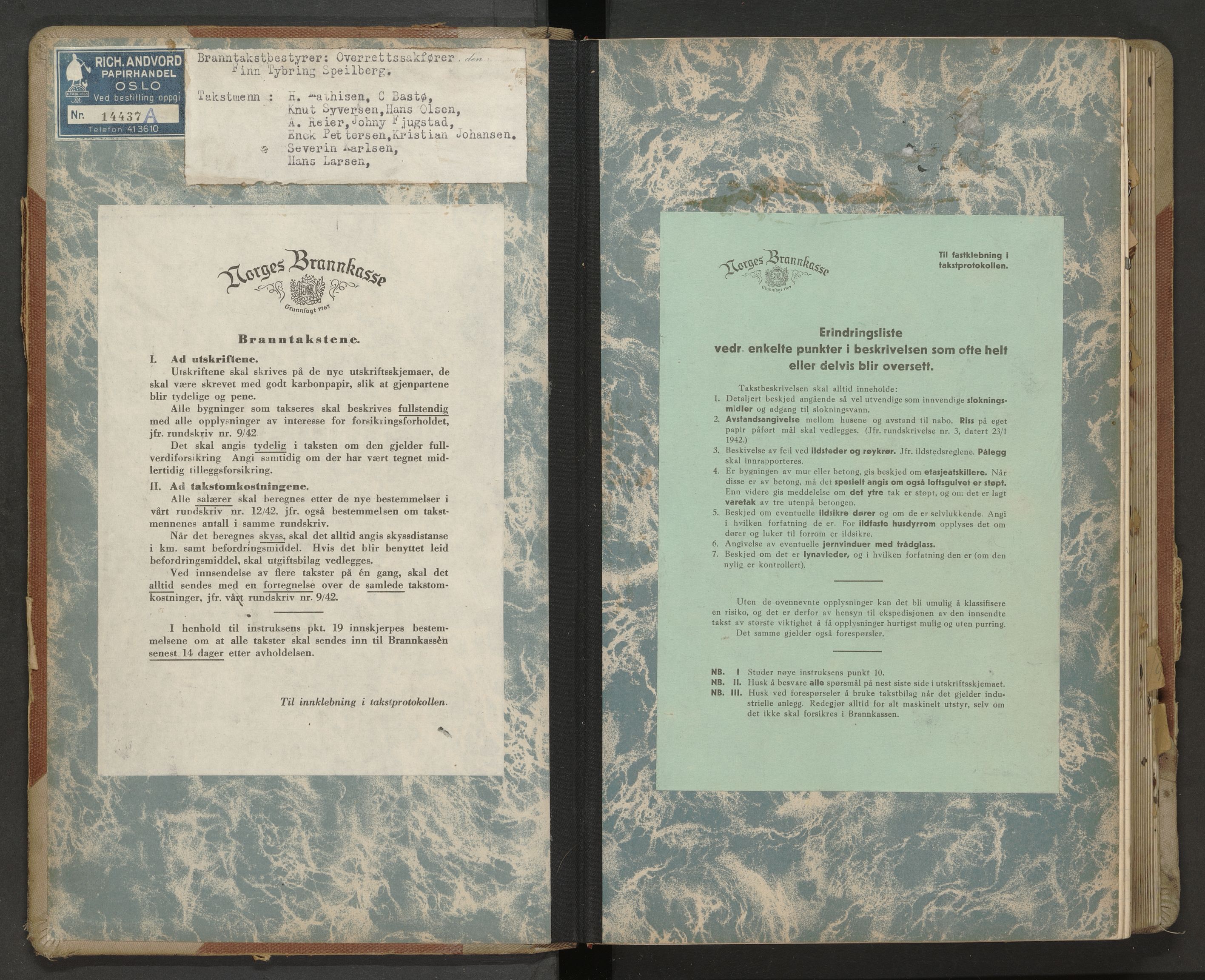 Horten magistrat, SAKO/A-850/F/Fa/L0013: Branntakstprotokoll, 1948-1949