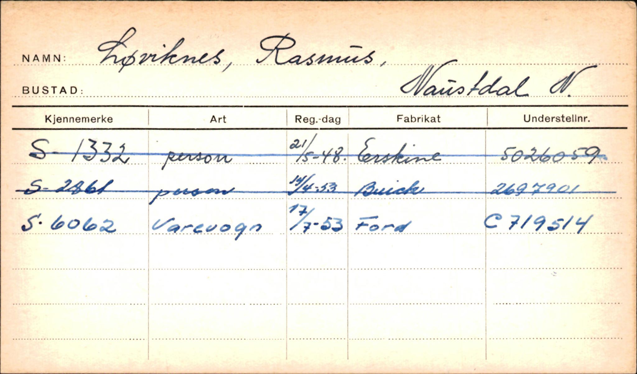 Statens vegvesen, Sogn og Fjordane vegkontor, AV/SAB-A-5301/4/F/L0001B: Eigarregister Fjordane til 1.6.1961, 1930-1961, s. 758