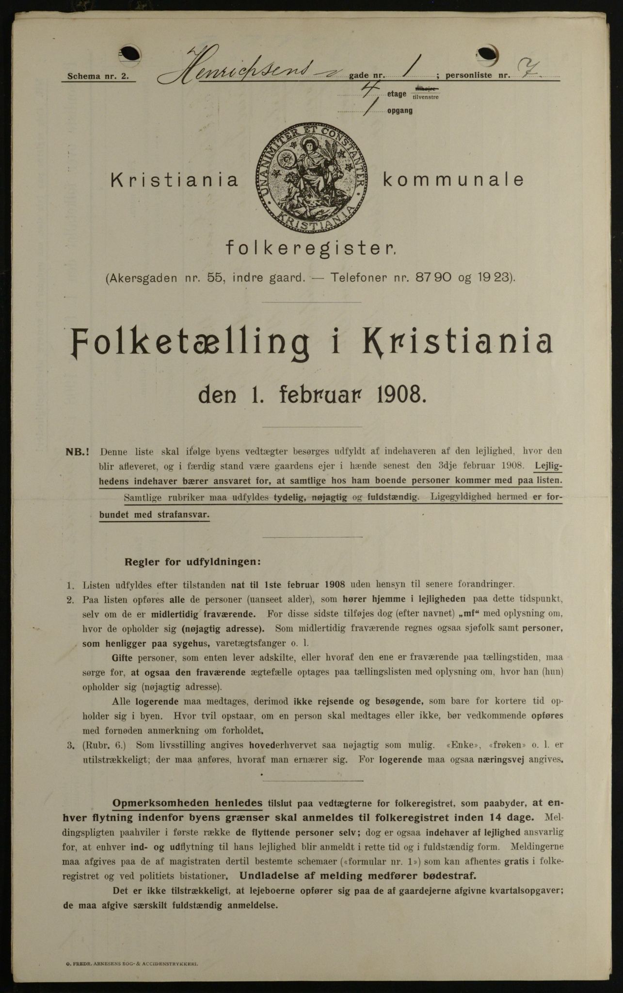 OBA, Kommunal folketelling 1.2.1908 for Kristiania kjøpstad, 1908, s. 34639