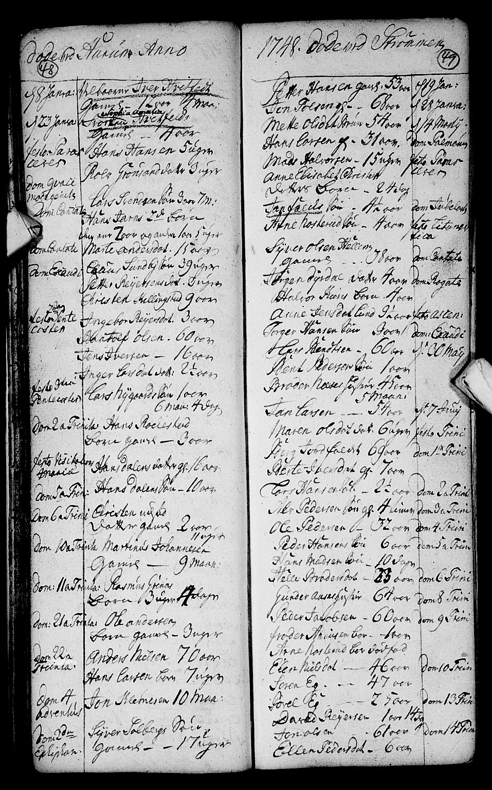 Hurum kirkebøker, AV/SAKO-A-229/F/Fa/L0004: Ministerialbok nr. 4, 1733-1757, s. 48-49