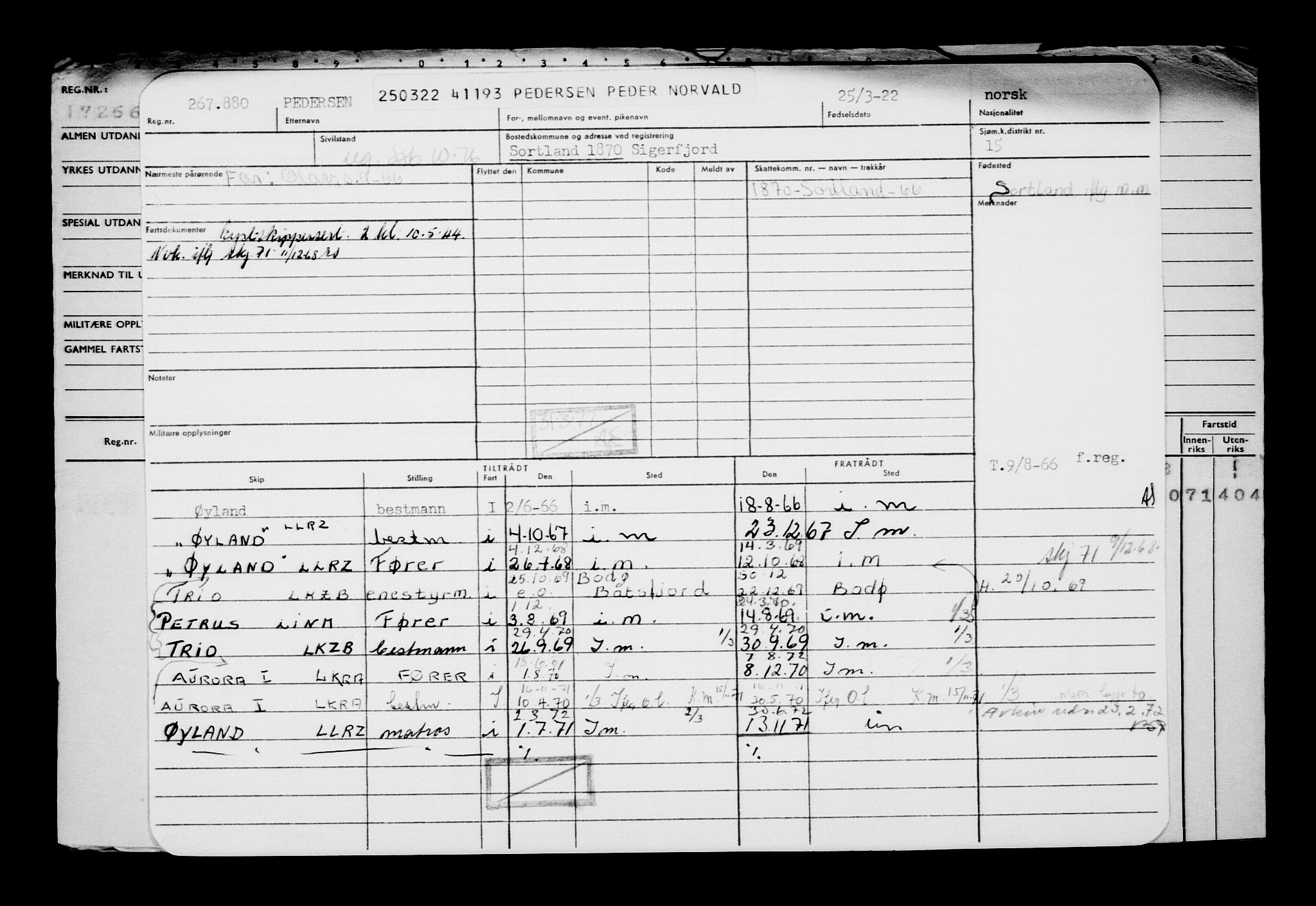 Direktoratet for sjømenn, AV/RA-S-3545/G/Gb/L0204: Hovedkort, 1922, s. 439