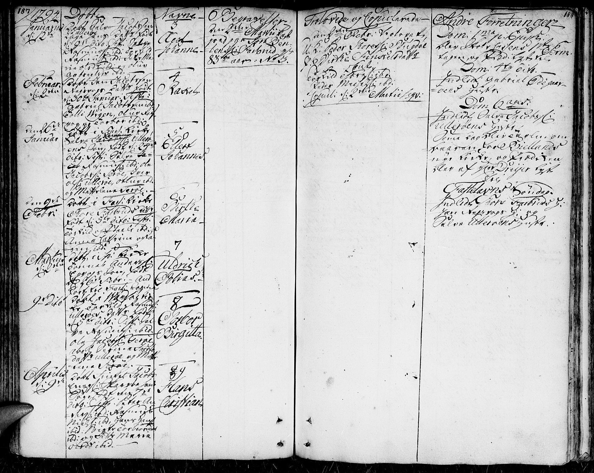 Herad sokneprestkontor, SAK/1111-0018/F/Fa/Faa/L0001: Ministerialbok nr. A 1 /2, 1768-1797, s. 187-188