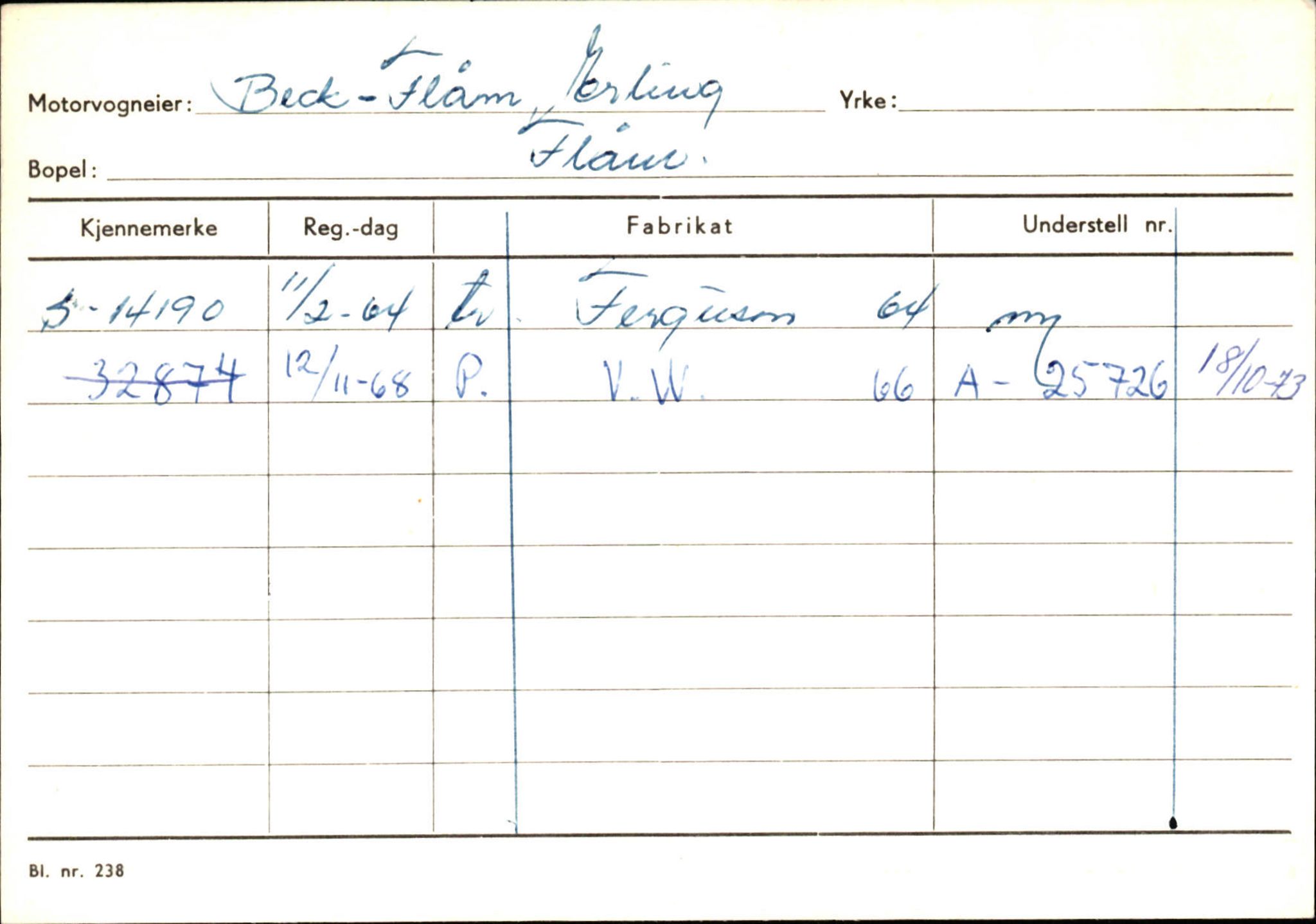 Statens vegvesen, Sogn og Fjordane vegkontor, SAB/A-5301/4/F/L0125: Eigarregister Sogndal V-Å. Aurland A-Å. Fjaler A-N, 1945-1975, s. 409