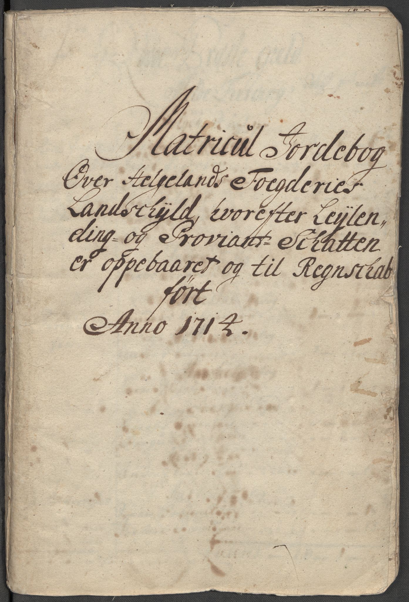 Rentekammeret inntil 1814, Reviderte regnskaper, Fogderegnskap, RA/EA-4092/R65/L4513: Fogderegnskap Helgeland, 1714-1715, s. 21