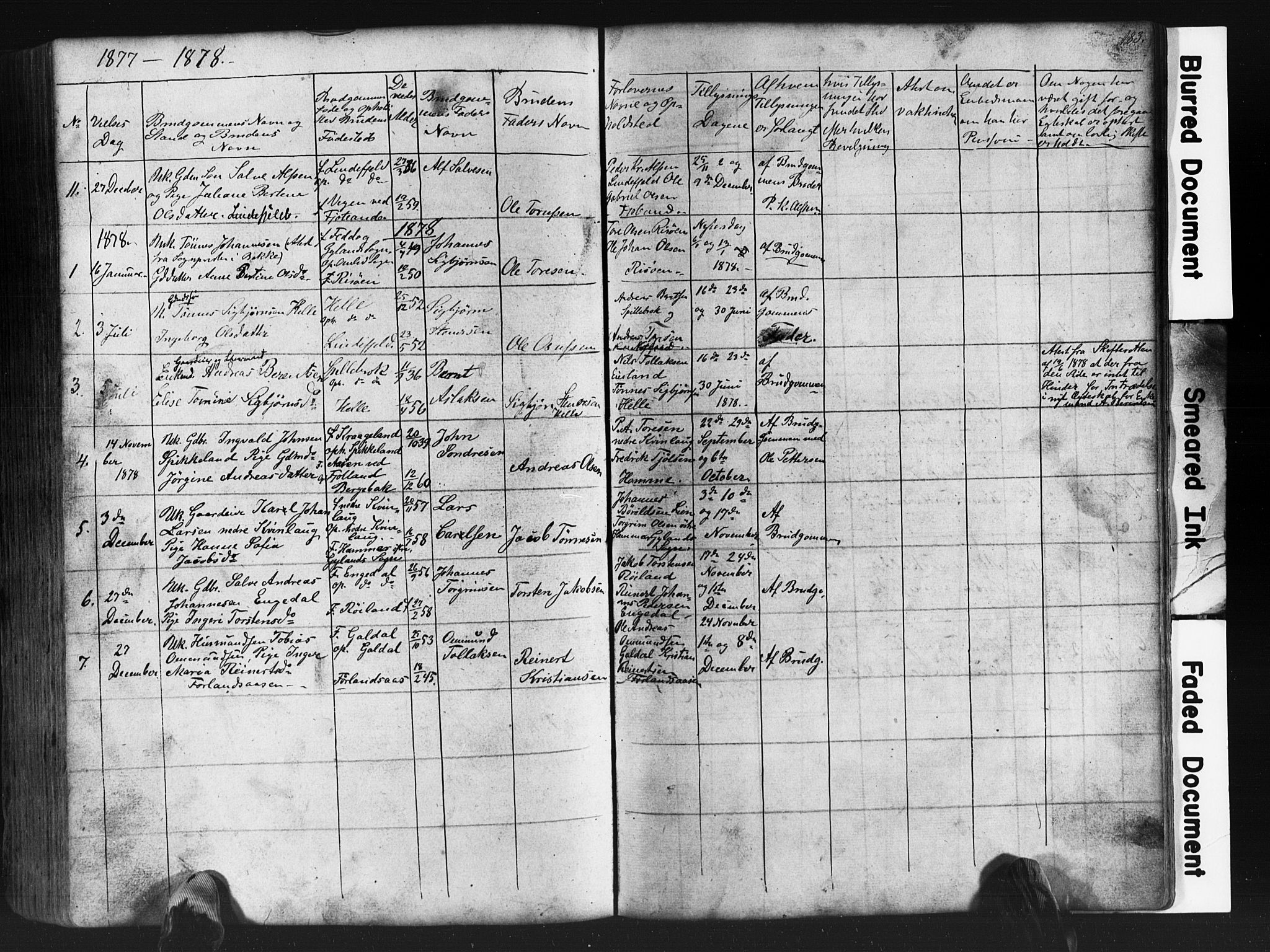 Fjotland sokneprestkontor, AV/SAK-1111-0010/F/Fb/L0003: Klokkerbok nr. B 3, 1872-1924, s. 183