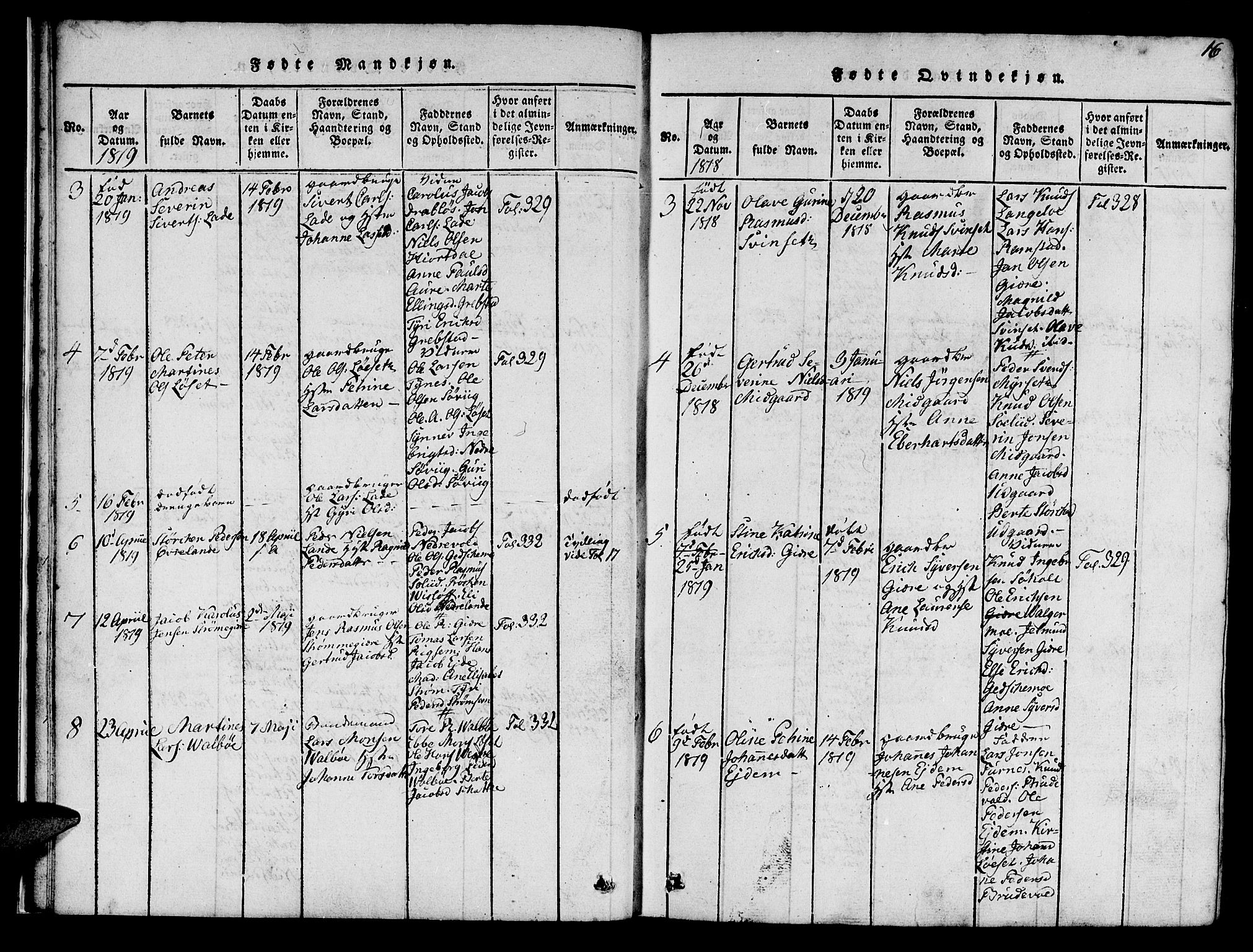 Ministerialprotokoller, klokkerbøker og fødselsregistre - Møre og Romsdal, SAT/A-1454/522/L0322: Klokkerbok nr. 522C01, 1816-1830, s. 16