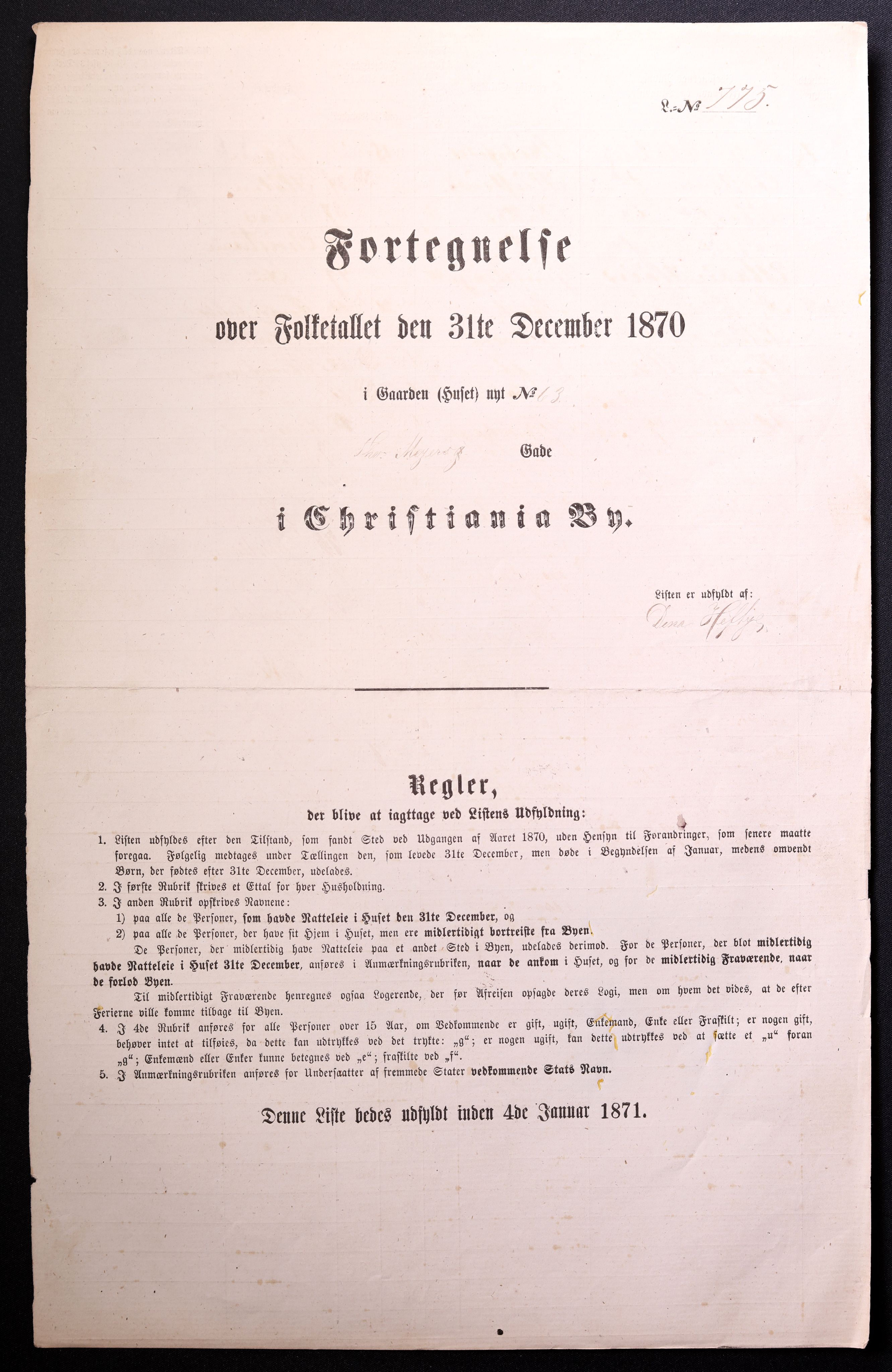 RA, Folketelling 1870 for 0301 Kristiania kjøpstad, 1870, s. 4257