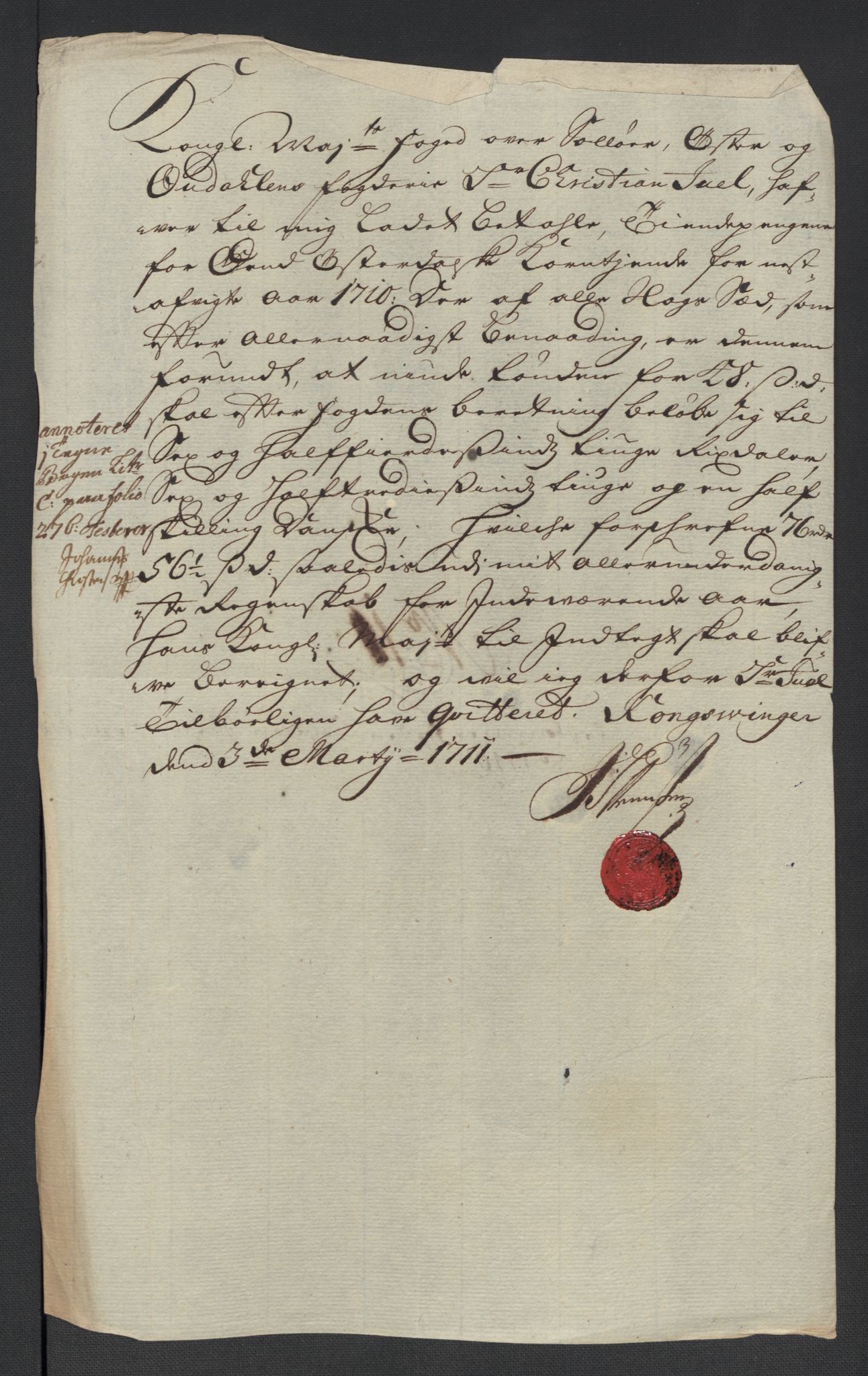 Rentekammeret inntil 1814, Reviderte regnskaper, Fogderegnskap, AV/RA-EA-4092/R13/L0847: Fogderegnskap Solør, Odal og Østerdal, 1710, s. 157