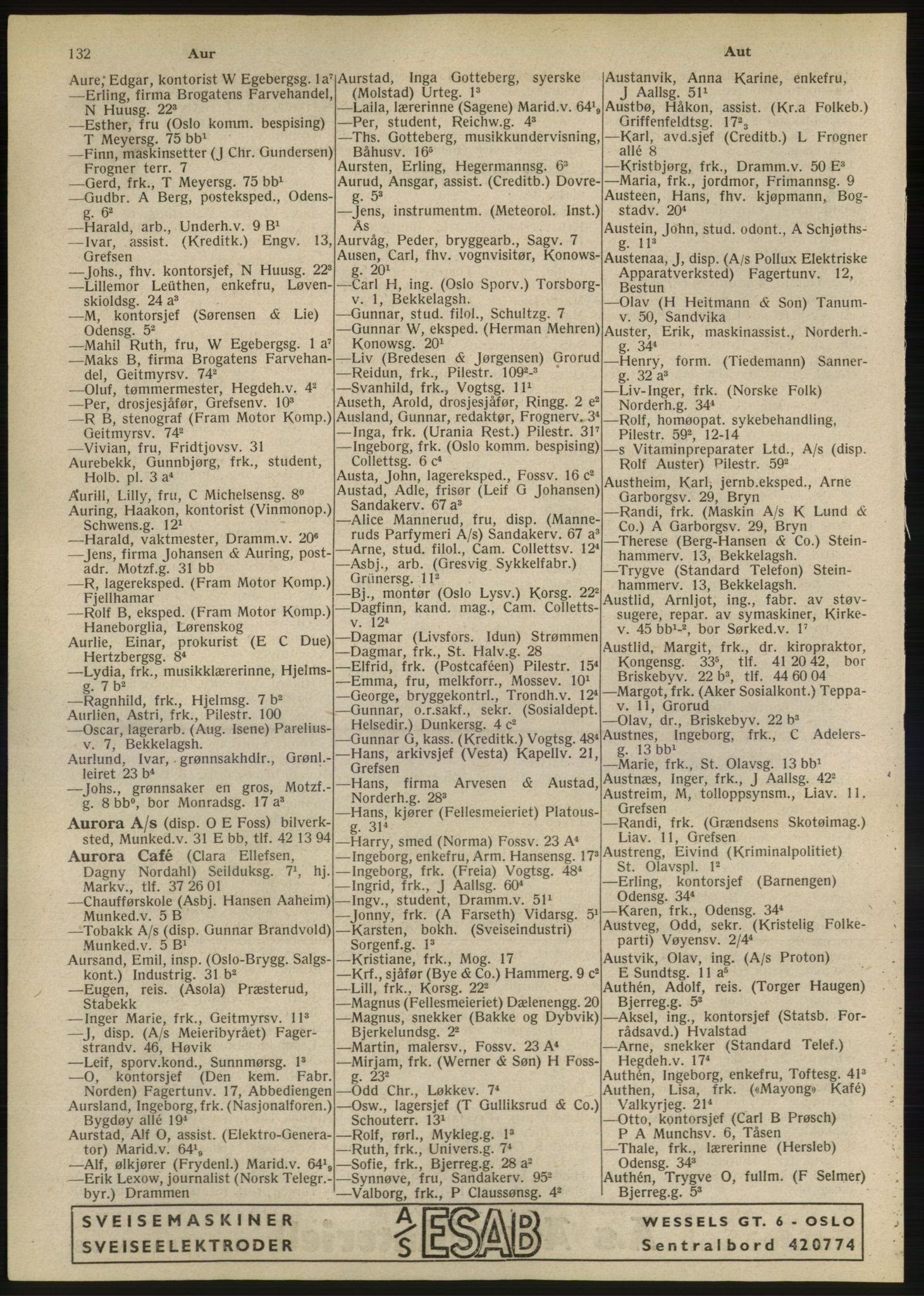 Kristiania/Oslo adressebok, PUBL/-, 1947, s. 132