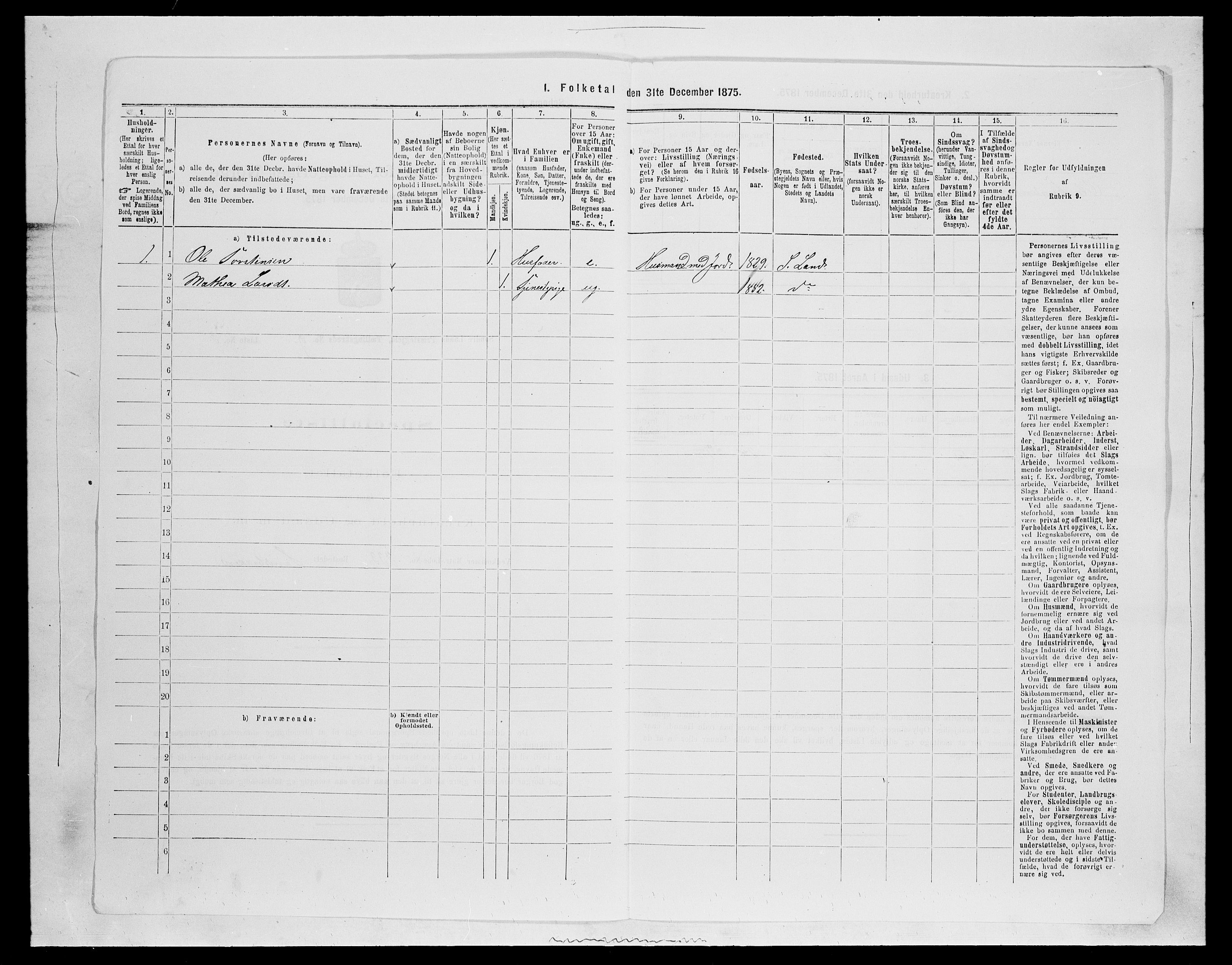 SAH, Folketelling 1875 for 0536P Søndre Land prestegjeld, 1875, s. 1323