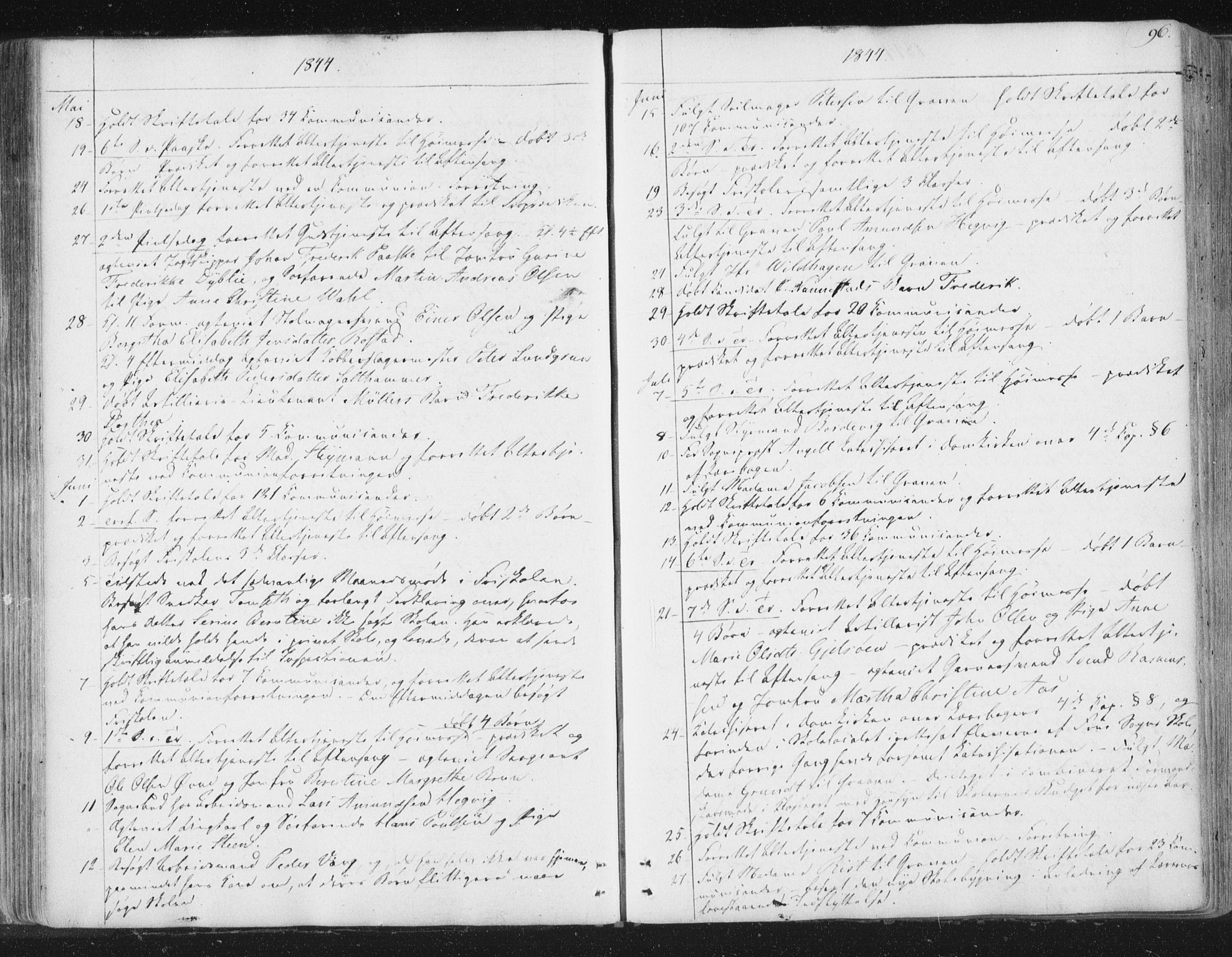 Ministerialprotokoller, klokkerbøker og fødselsregistre - Sør-Trøndelag, SAT/A-1456/602/L0127: Residerende kapellans bok nr. 602B01, 1821-1875, s. 96