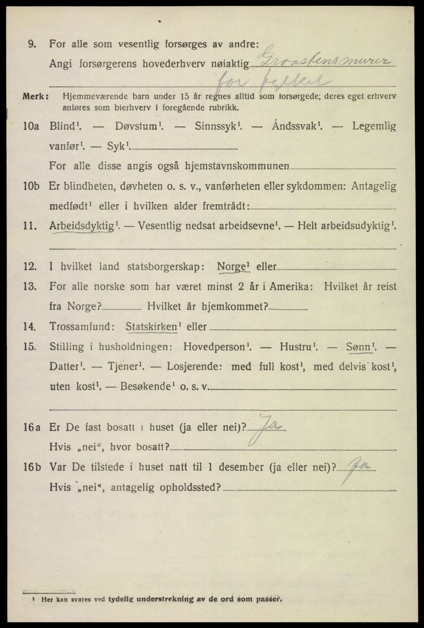 SAK, Folketelling 1920 for 0930 Gjøvdal herred, 1920, s. 847
