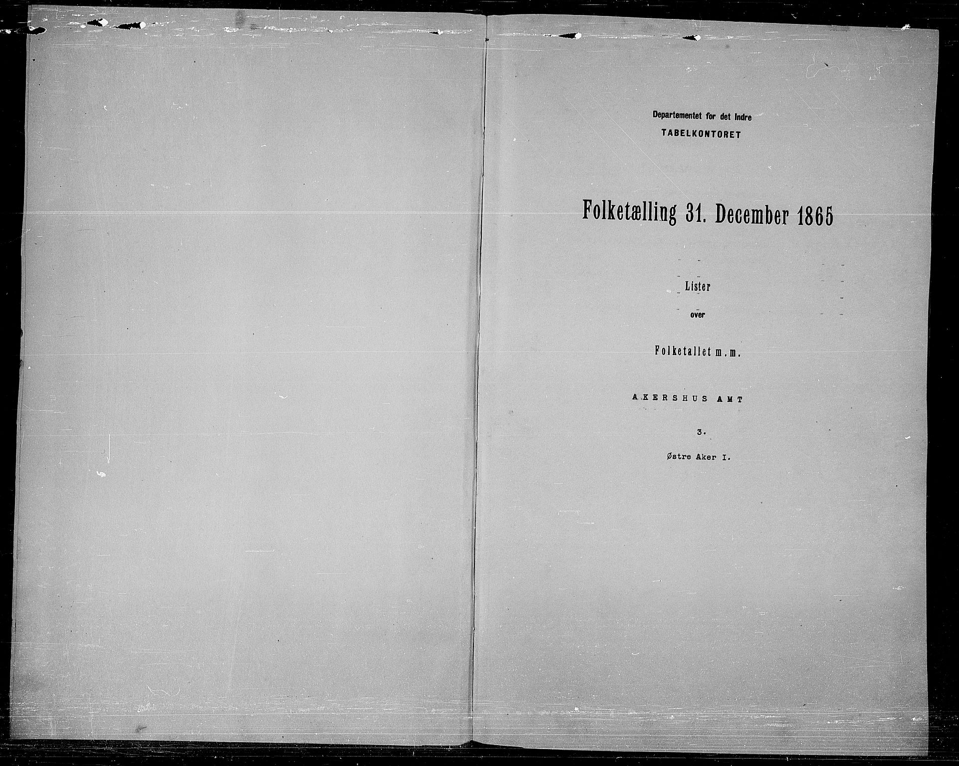 RA, Folketelling 1865 for 0218bP Østre Aker prestegjeld, 1865, s. 3