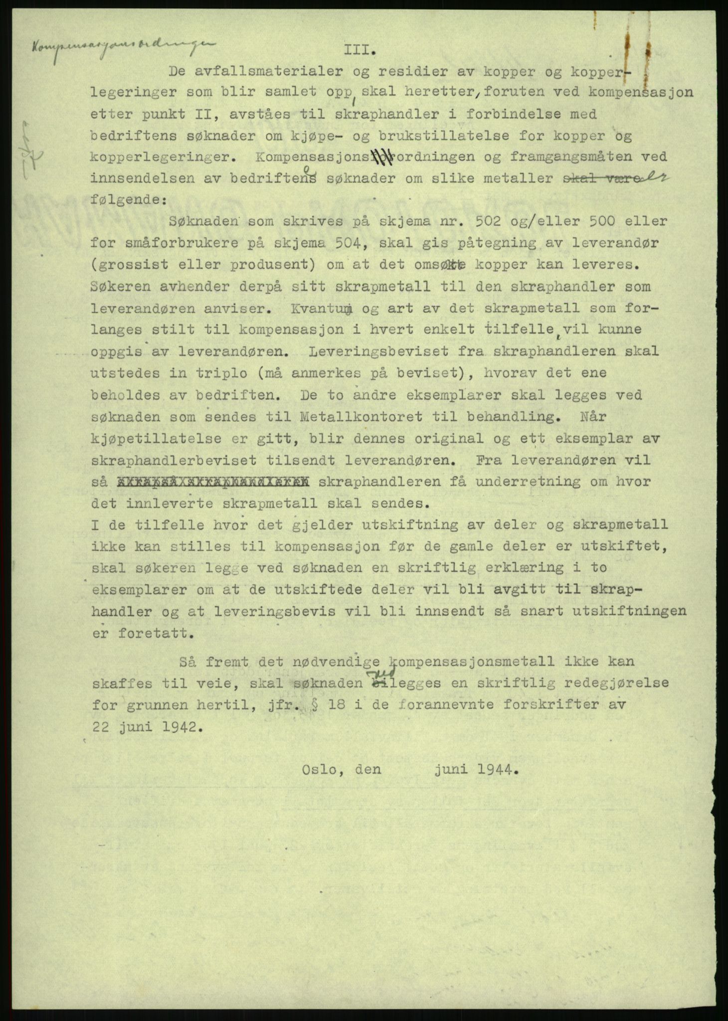 Direktoratet for industriforsyning, Sekretariatet, AV/RA-S-4153/D/Df/L0054: 9. Metallkontoret, 1940-1945, s. 1776