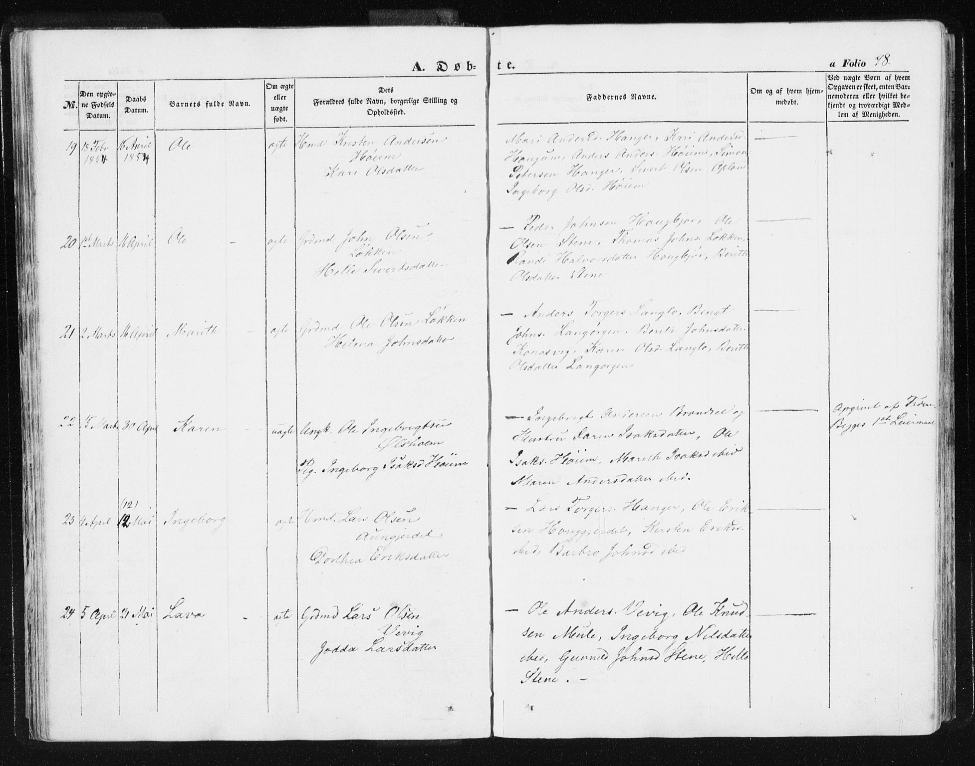 Ministerialprotokoller, klokkerbøker og fødselsregistre - Sør-Trøndelag, SAT/A-1456/612/L0376: Ministerialbok nr. 612A08, 1846-1859, s. 48