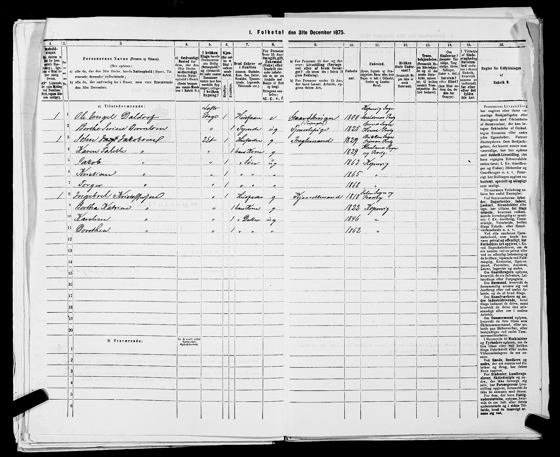 SAST, Folketelling 1875 for 1105B Avaldsnes prestegjeld, Kopervik ladested, 1875, s. 89