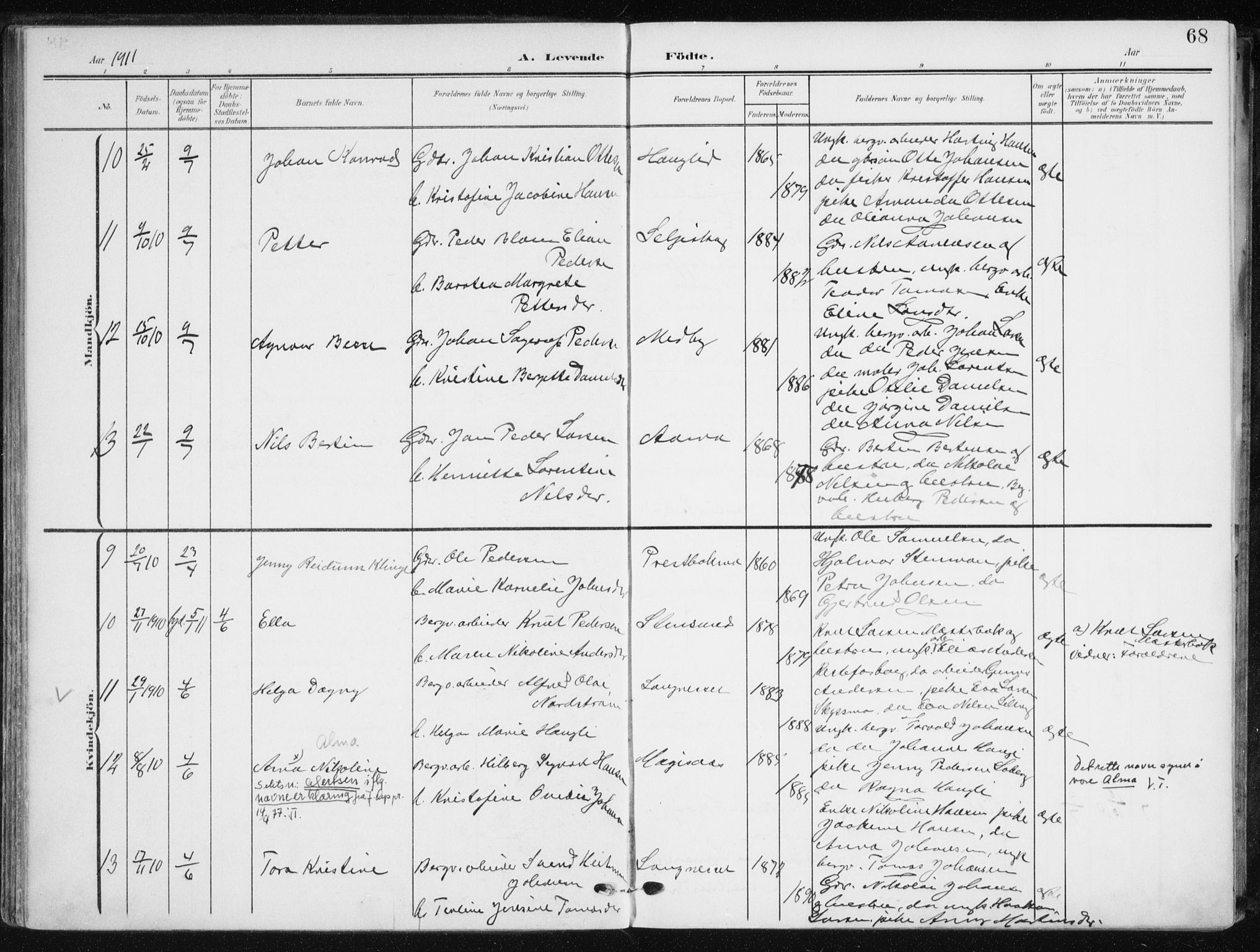 Salangen sokneprestembete, AV/SATØ-S-1324/H/Ha/L0002kirke: Ministerialbok nr. 2, 1902-1911, s. 68