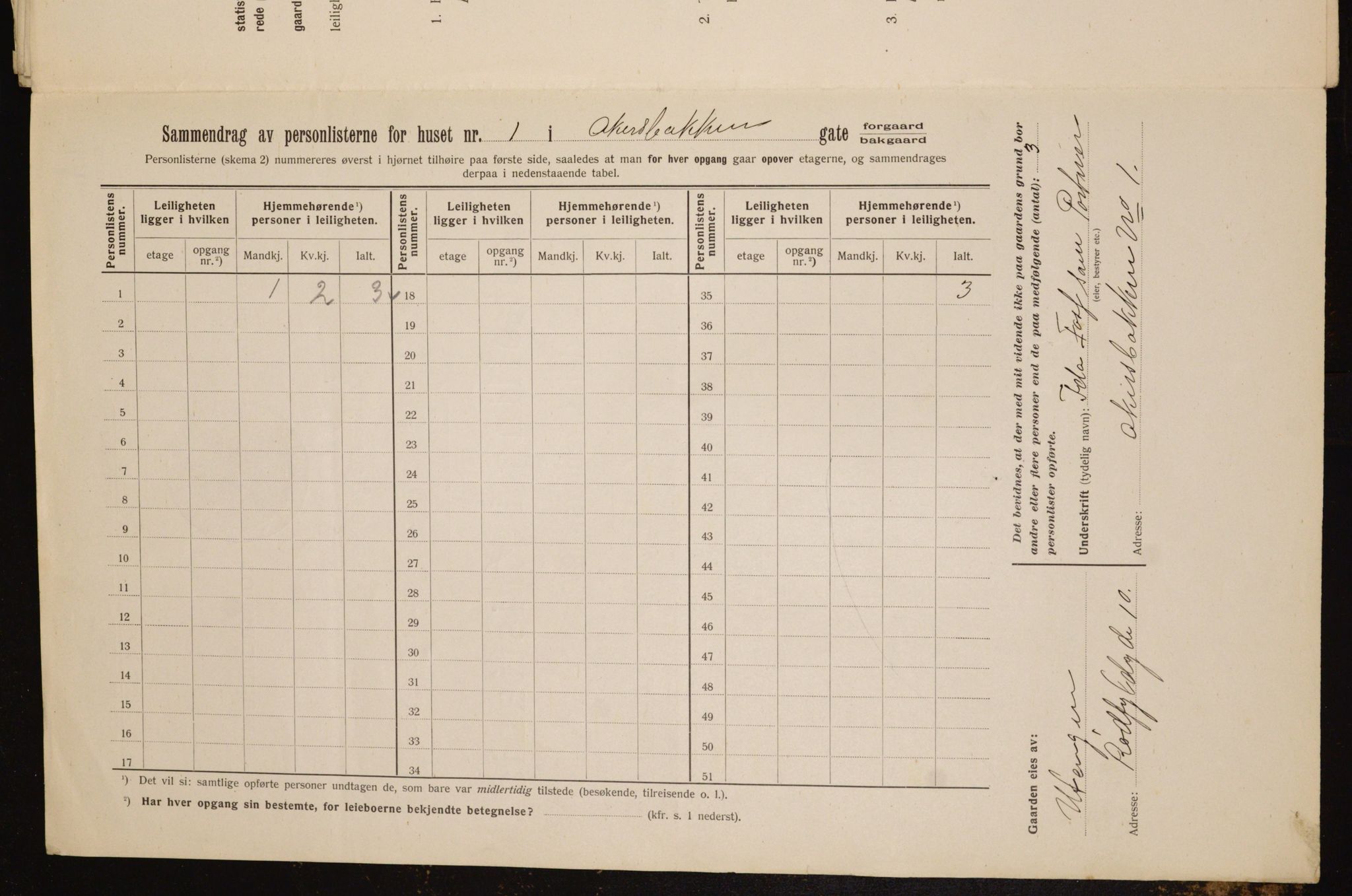 OBA, Kommunal folketelling 1.2.1912 for Kristiania, 1912, s. 26