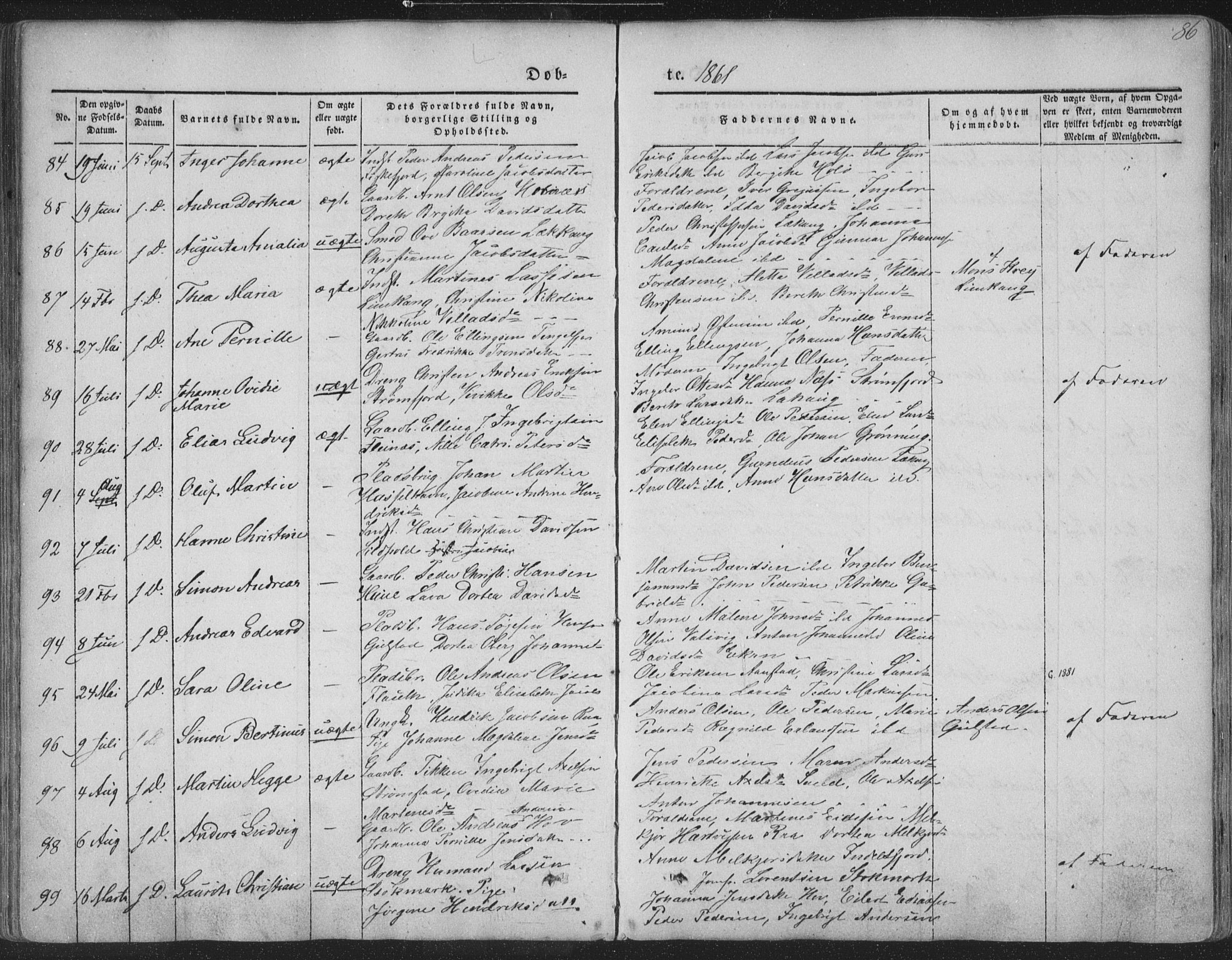Ministerialprotokoller, klokkerbøker og fødselsregistre - Nordland, AV/SAT-A-1459/888/L1241: Ministerialbok nr. 888A07, 1849-1869, s. 86