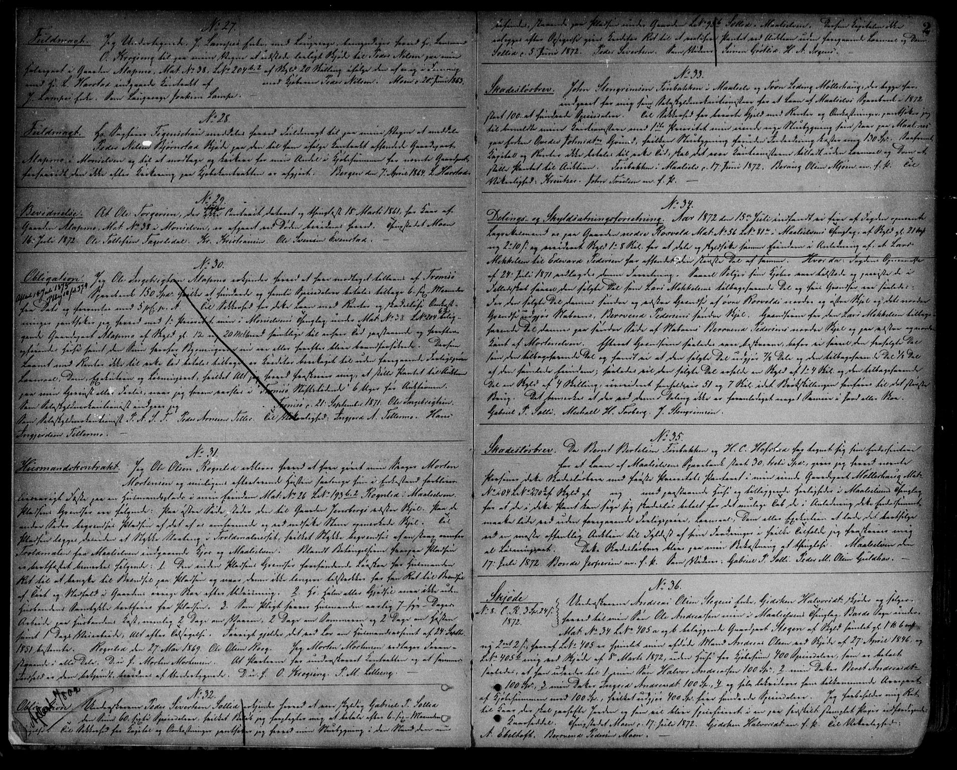 Senja sorenskriveri 1855-, SATØ/S-0048/1/H/Hd/L0010: Pantebok nr. 10, 1872-1877, s. 2