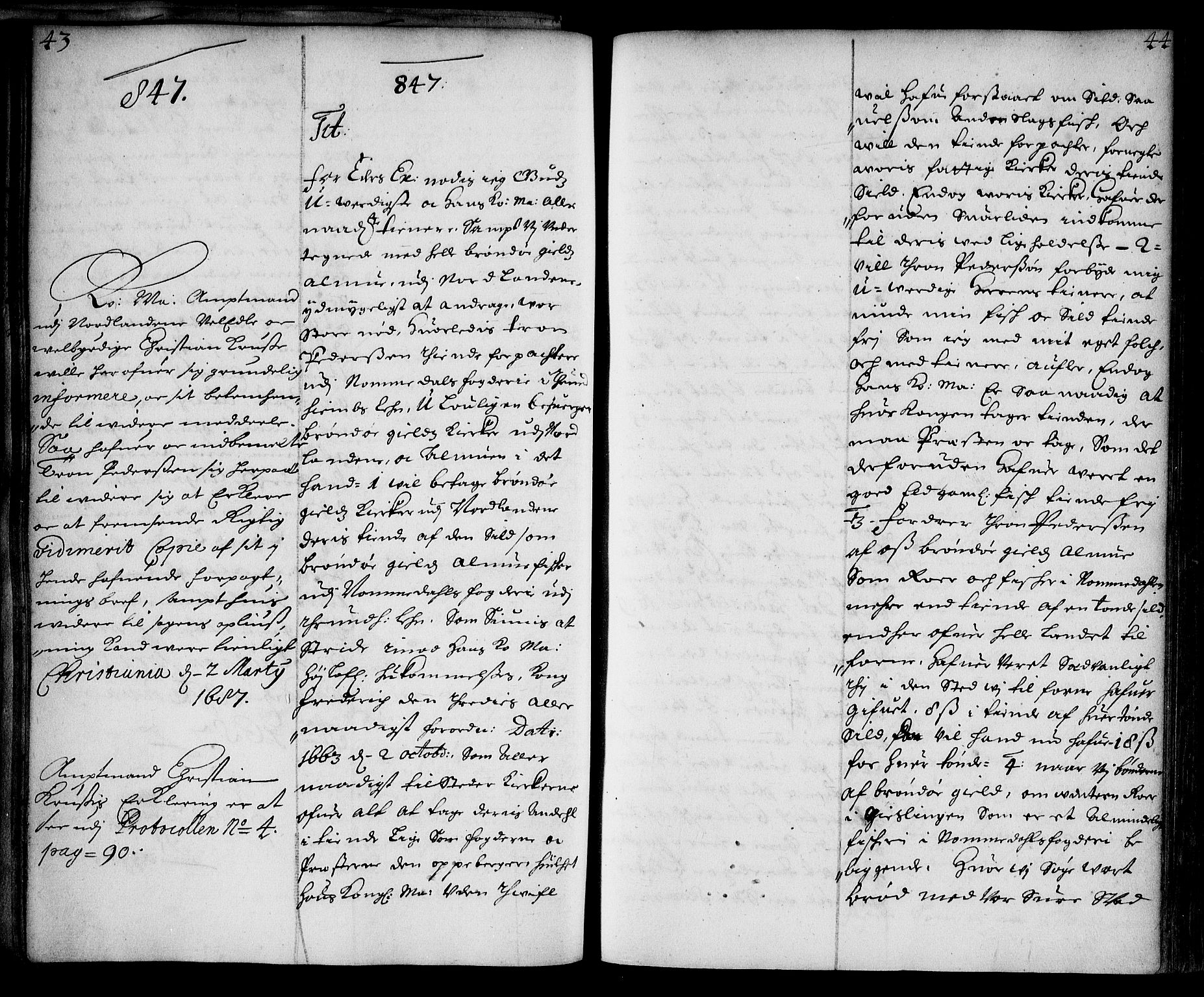 Stattholderembetet 1572-1771, AV/RA-EA-2870/Ae/L0004: Supplikasjons- og resolusjonsprotokoll, 1687, s. 43b-44a