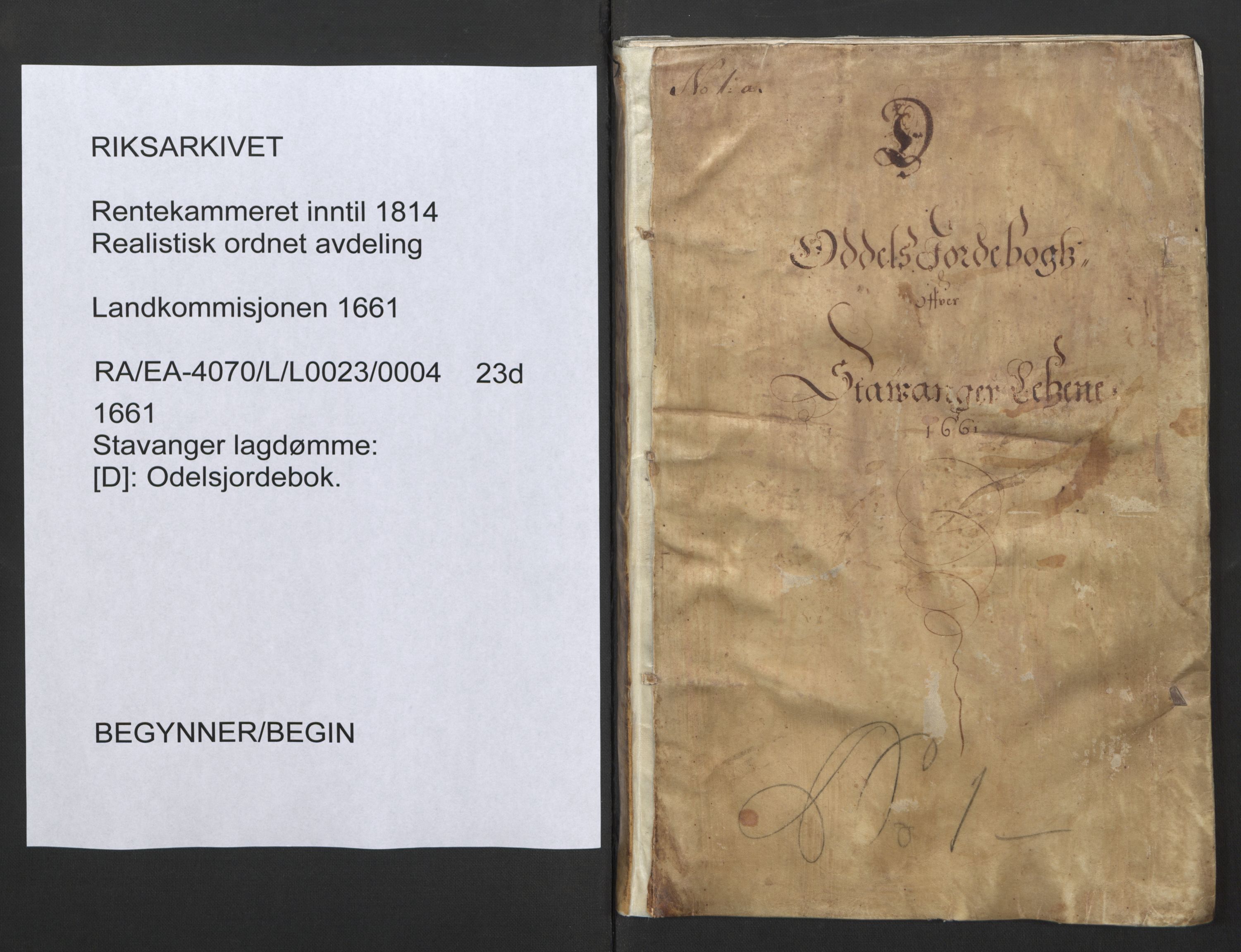 Rentekammeret inntil 1814, Realistisk ordnet avdeling, AV/RA-EA-4070/L/L0023/0004: Stavanger lagdømme: / [D]: Odelsjordebok., 1661