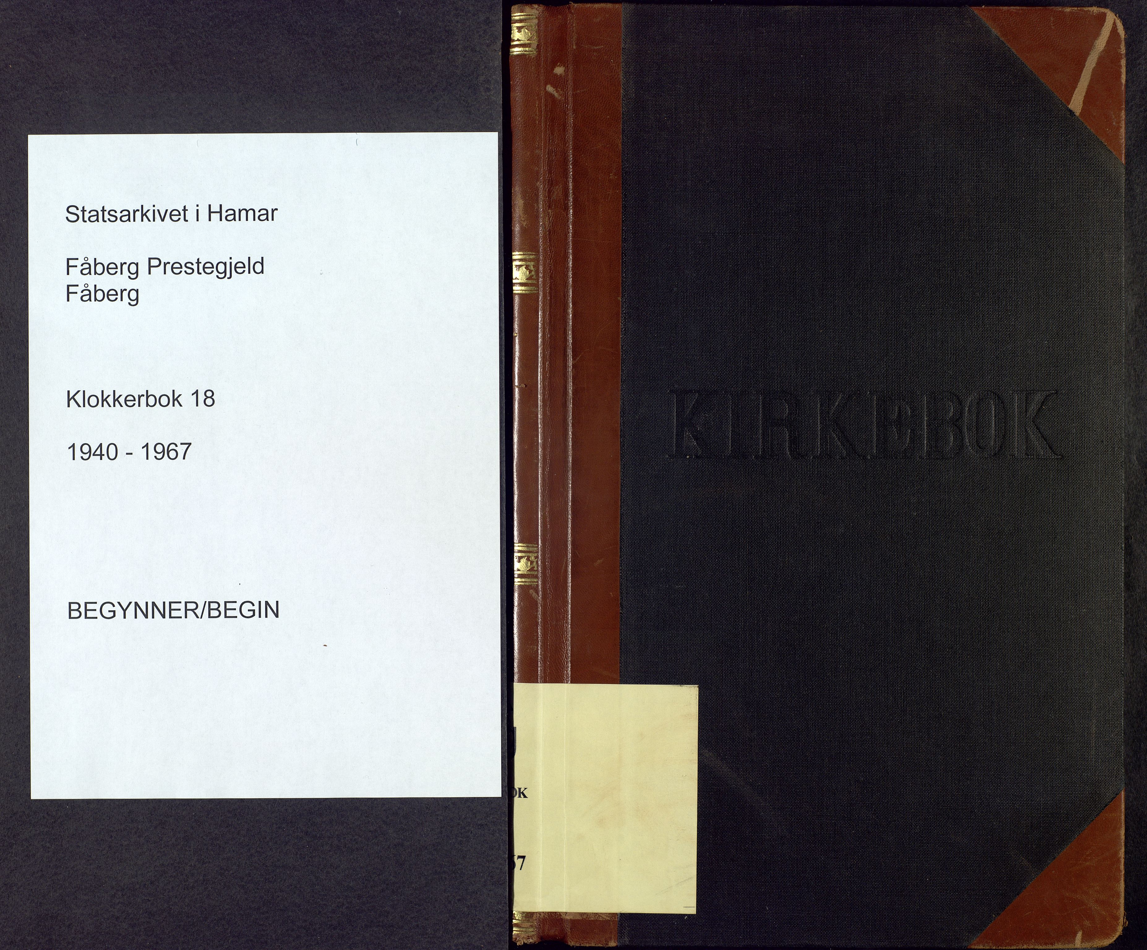 Fåberg prestekontor, AV/SAH-PREST-086/H/Ha/Hab/L0018: Klokkerbok nr. 18, 1940-1967