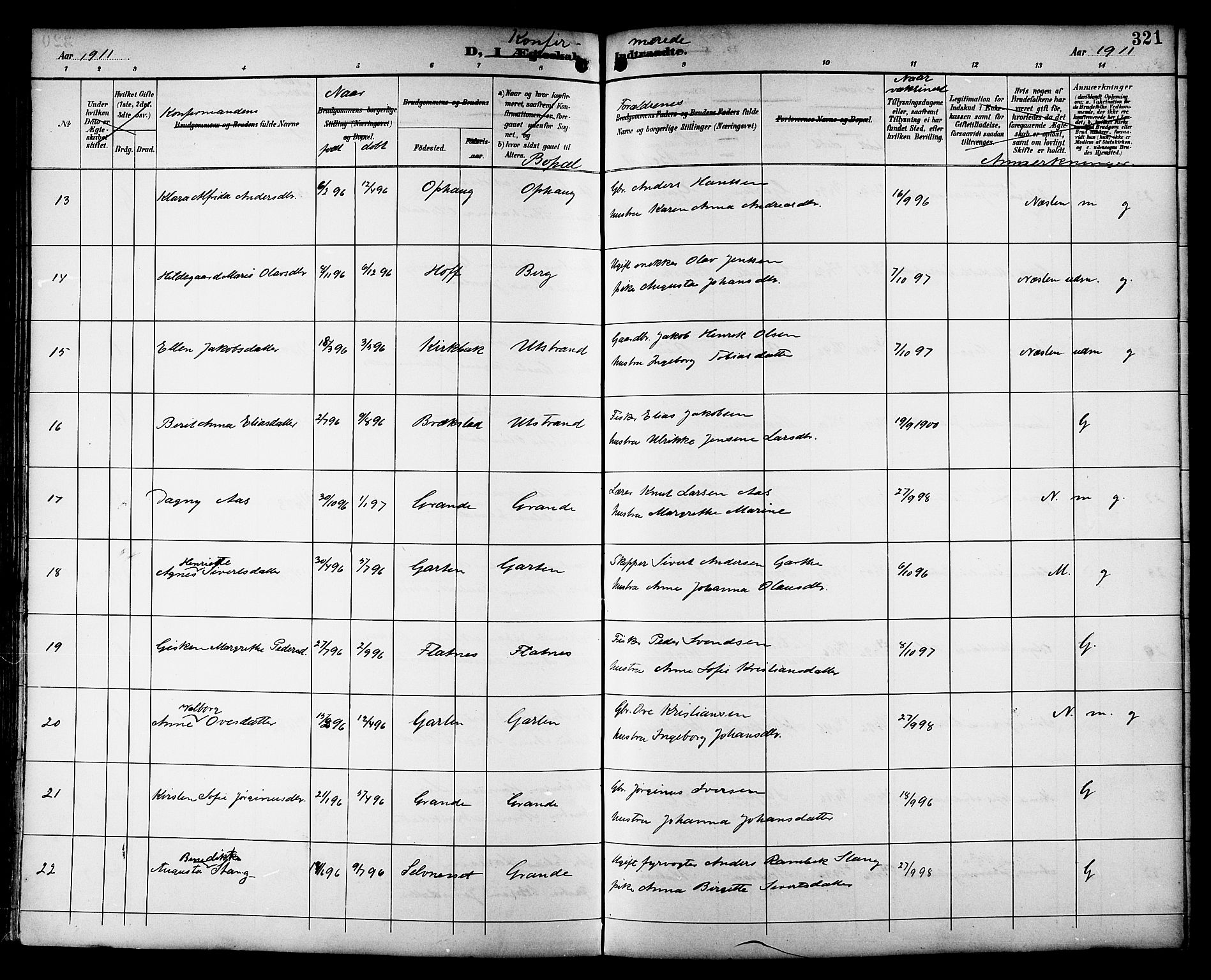 Ministerialprotokoller, klokkerbøker og fødselsregistre - Sør-Trøndelag, SAT/A-1456/659/L0746: Klokkerbok nr. 659C03, 1893-1912, s. 321