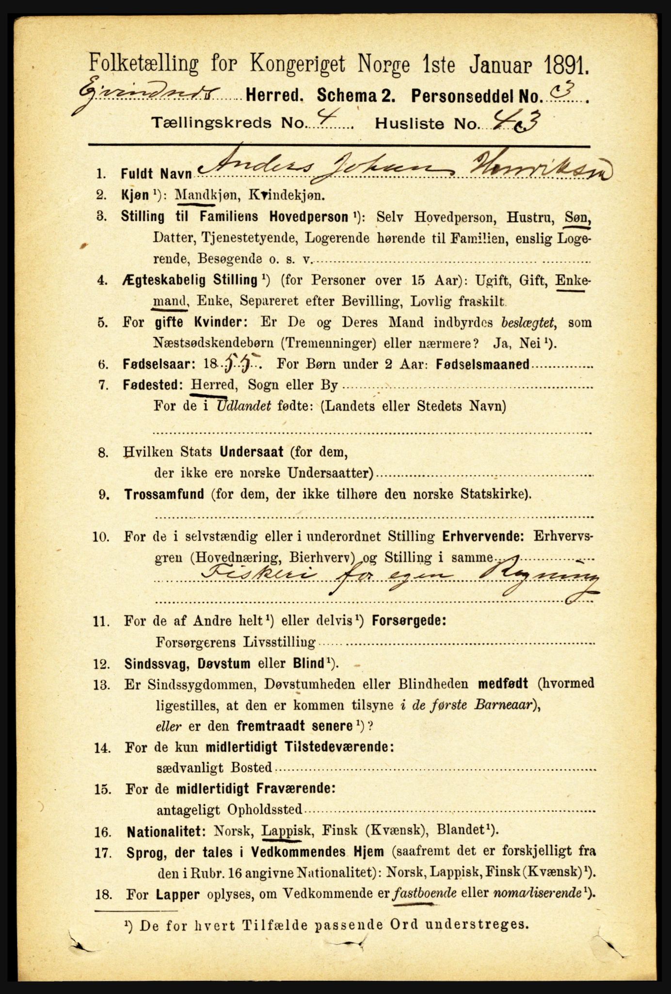 RA, Folketelling 1891 for 1853 Evenes herred, 1891, s. 1544