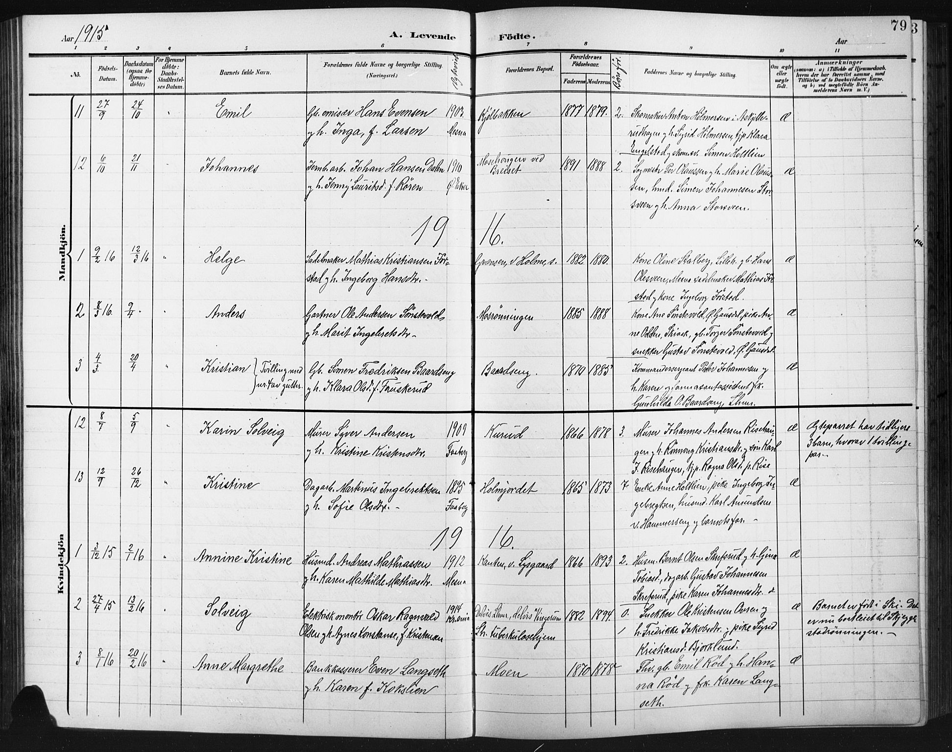 Fåberg prestekontor, AV/SAH-PREST-086/H/Ha/Hab/L0012: Klokkerbok nr. 12, 1903-1924, s. 79