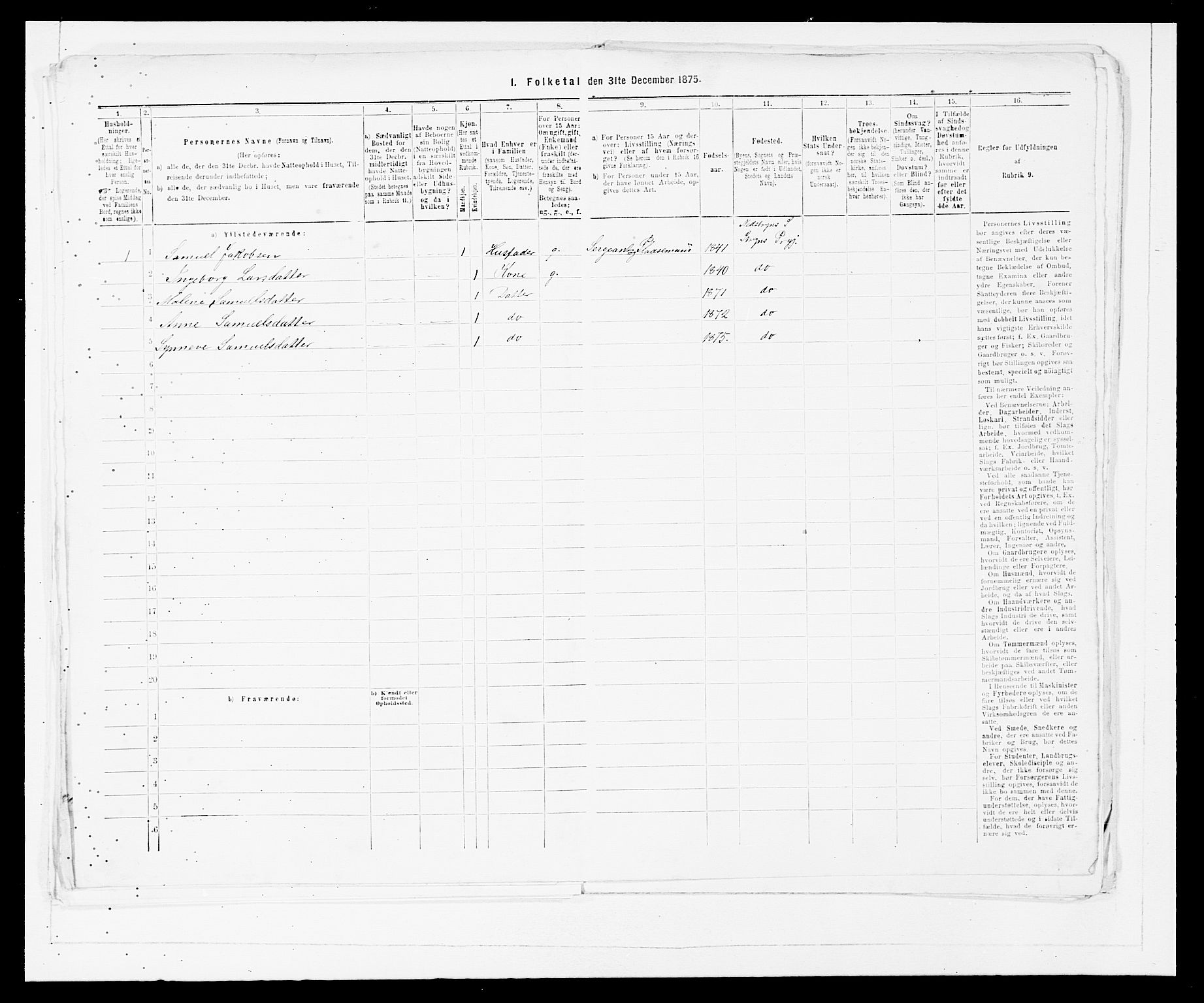 SAB, Folketelling 1875 for 1448P Stryn prestegjeld, 1875, s. 130