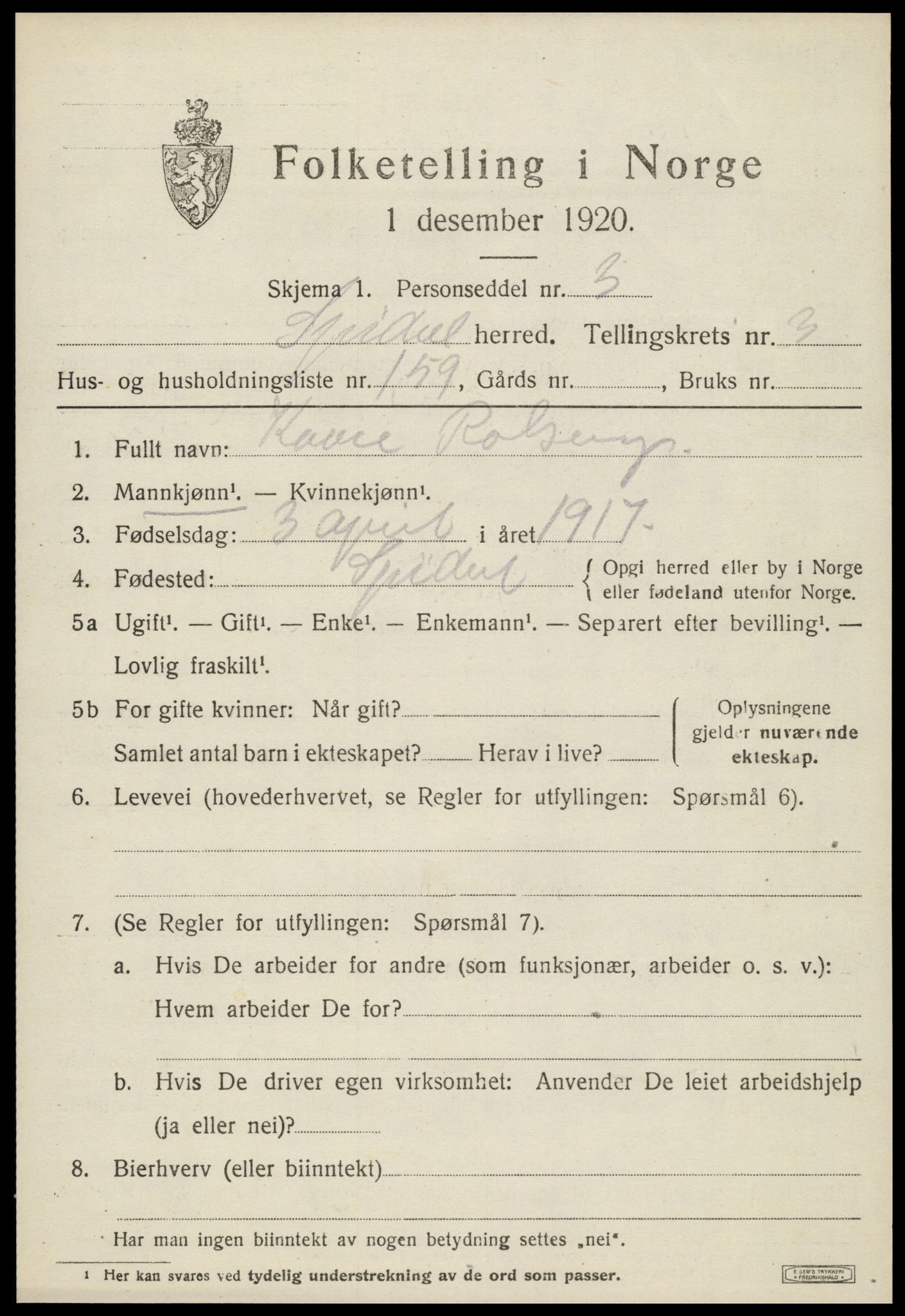 SAT, Folketelling 1920 for 1714 Stjørdal herred, 1920, s. 4416