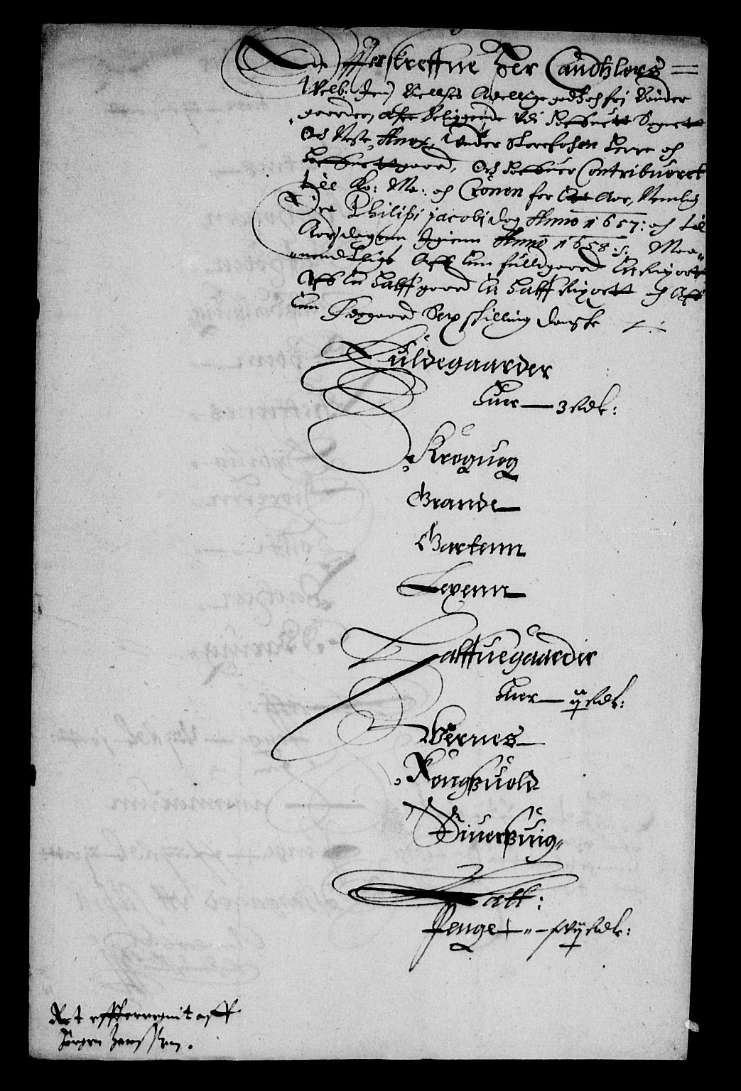 Rentekammeret inntil 1814, Reviderte regnskaper, Lensregnskaper, RA/EA-5023/R/Rb/Rbw/L0132: Trondheim len, 1657-1658