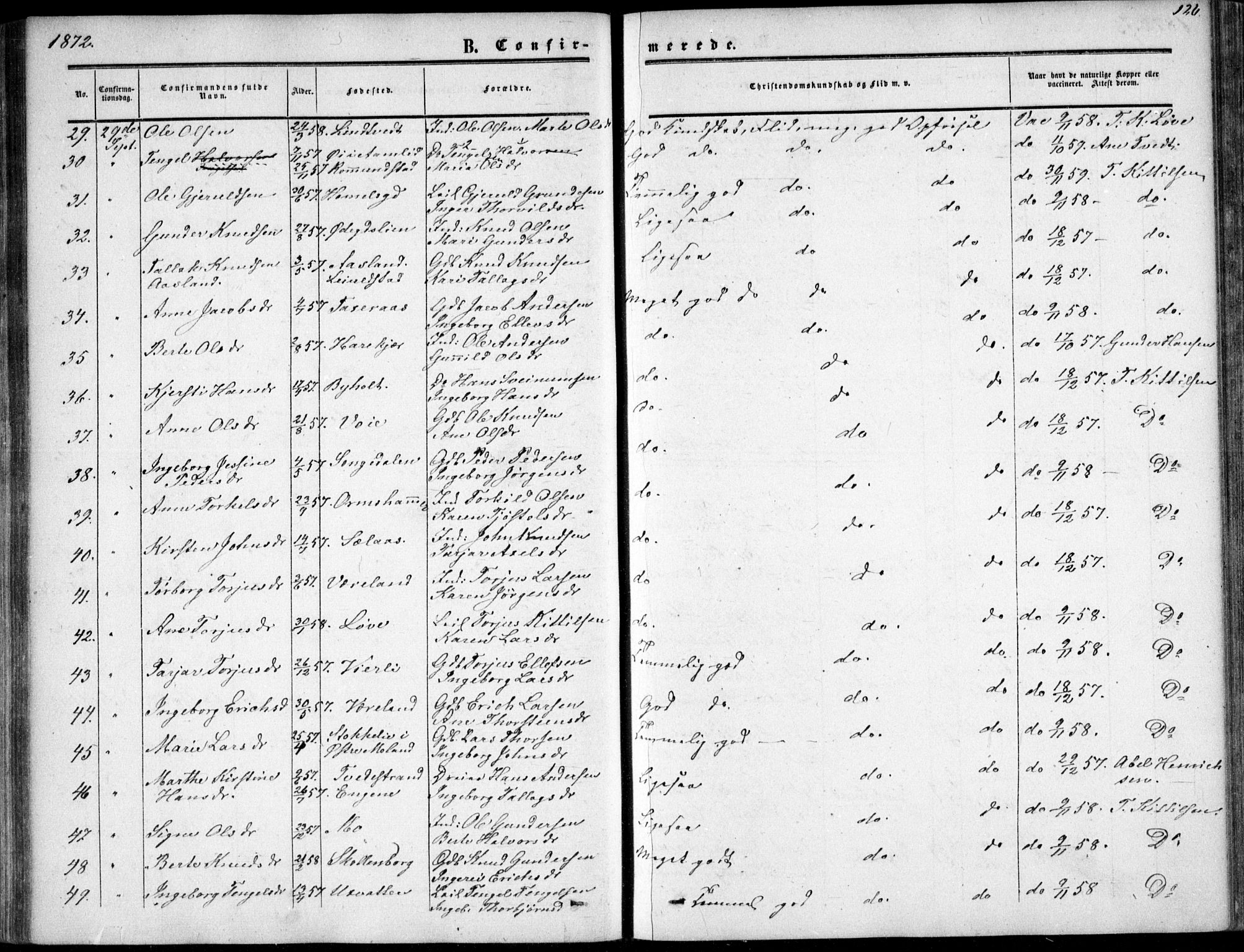 Gjerstad sokneprestkontor, AV/SAK-1111-0014/F/Fa/Fab/L0003: Ministerialbok nr. A 3, 1853-1878, s. 126