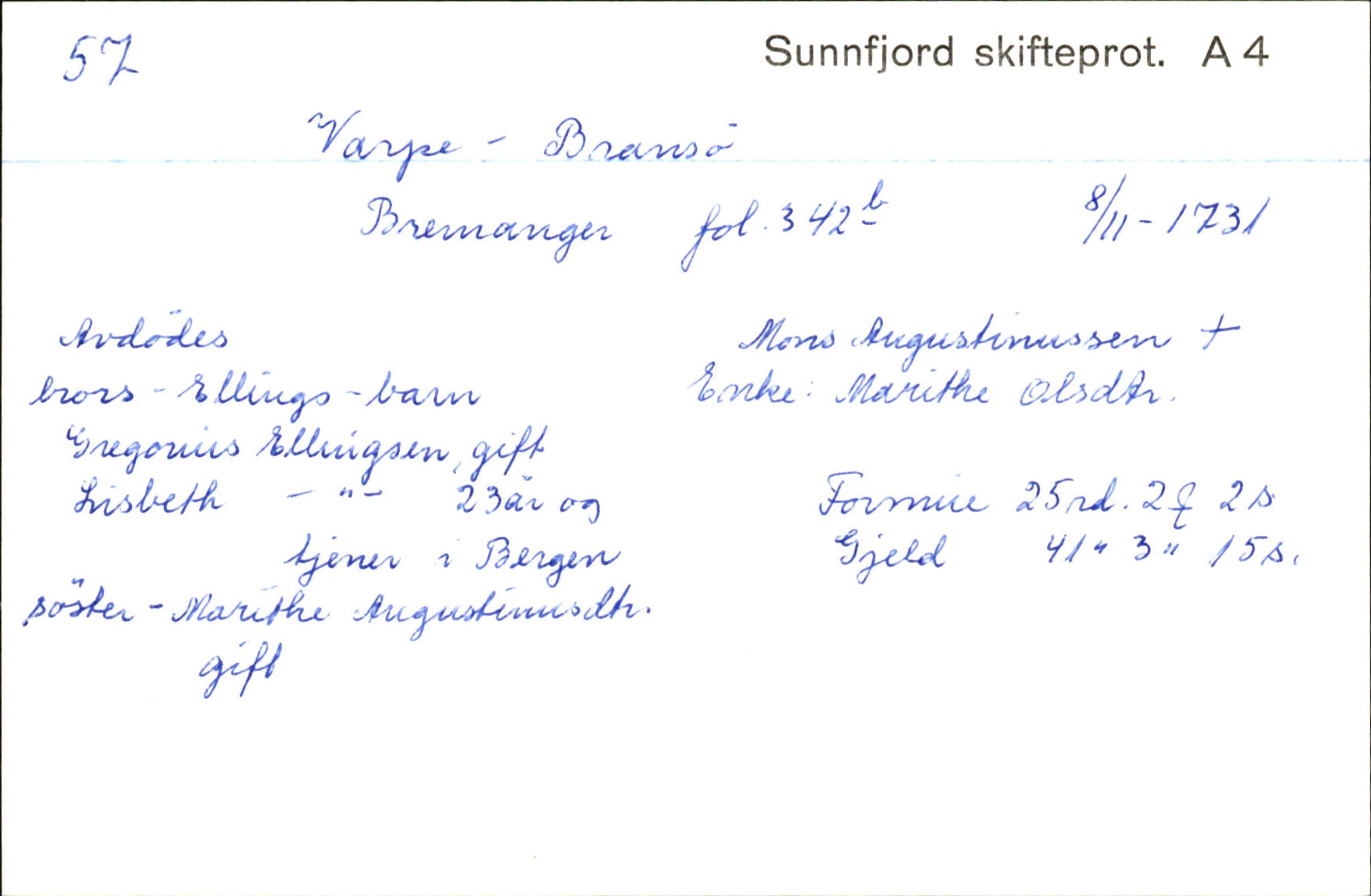Skiftekort ved Statsarkivet i Bergen, SAB/SKIFTEKORT/003/L0003: Skifteprotokoll nr. 4-5, 1737-1751, s. 166