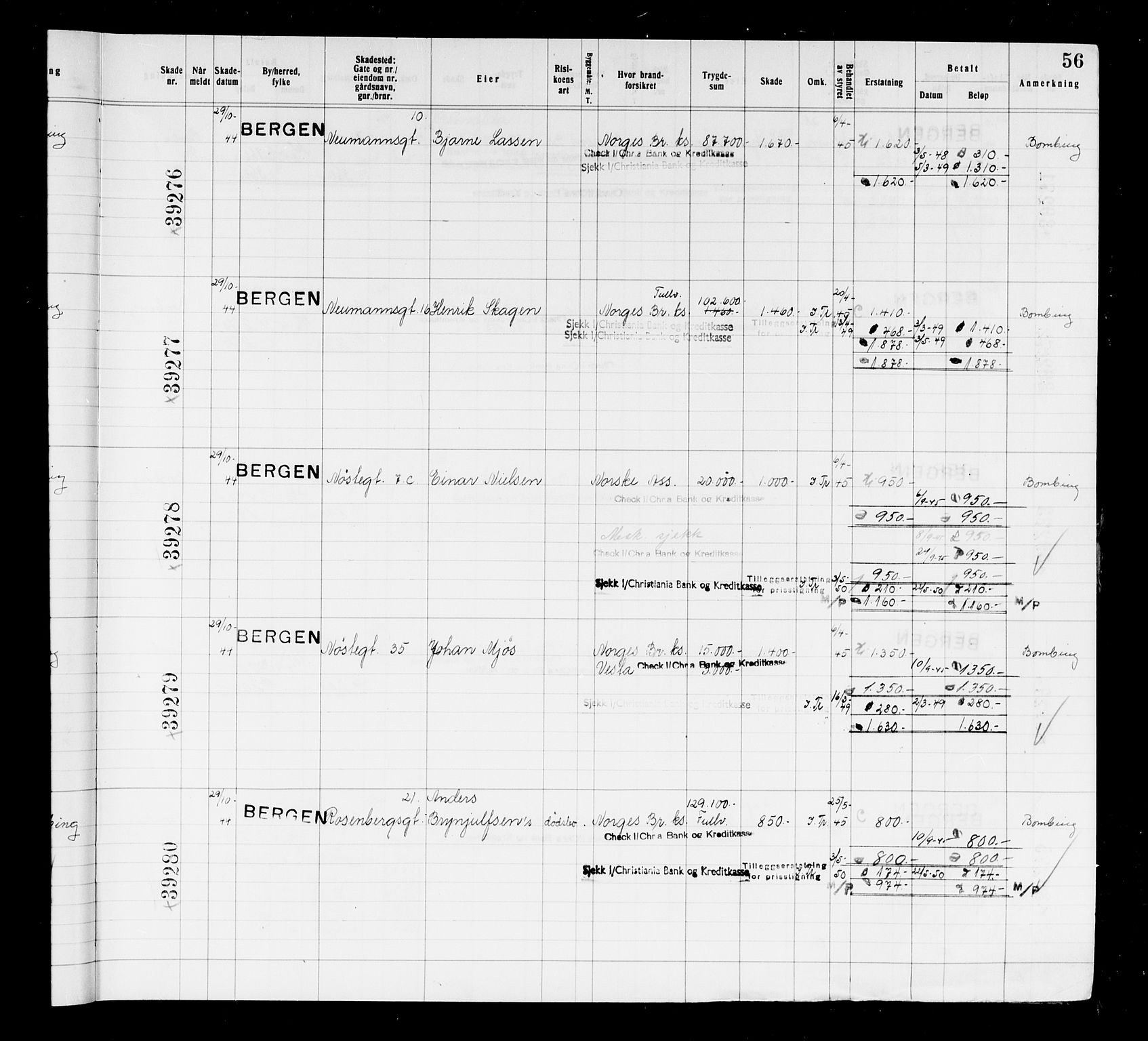 Krigsskadetrygdene for bygninger og løsøre, AV/RA-S-1548/V/L0037: Bygning, branntrygdet., 1940-1945, s. 56