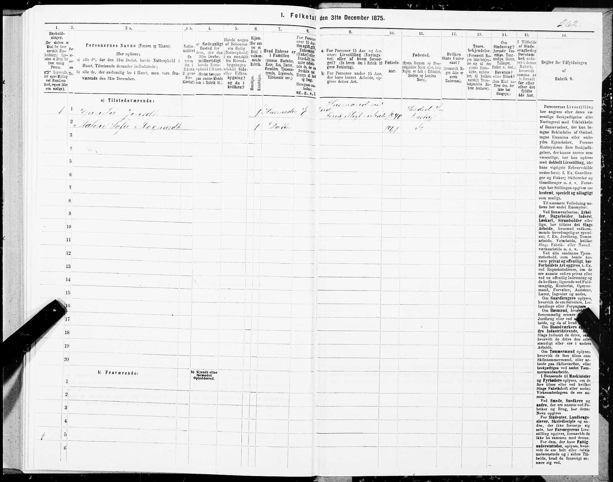 SAT, Folketelling 1875 for 1866P Hadsel prestegjeld, 1875, s. 2262