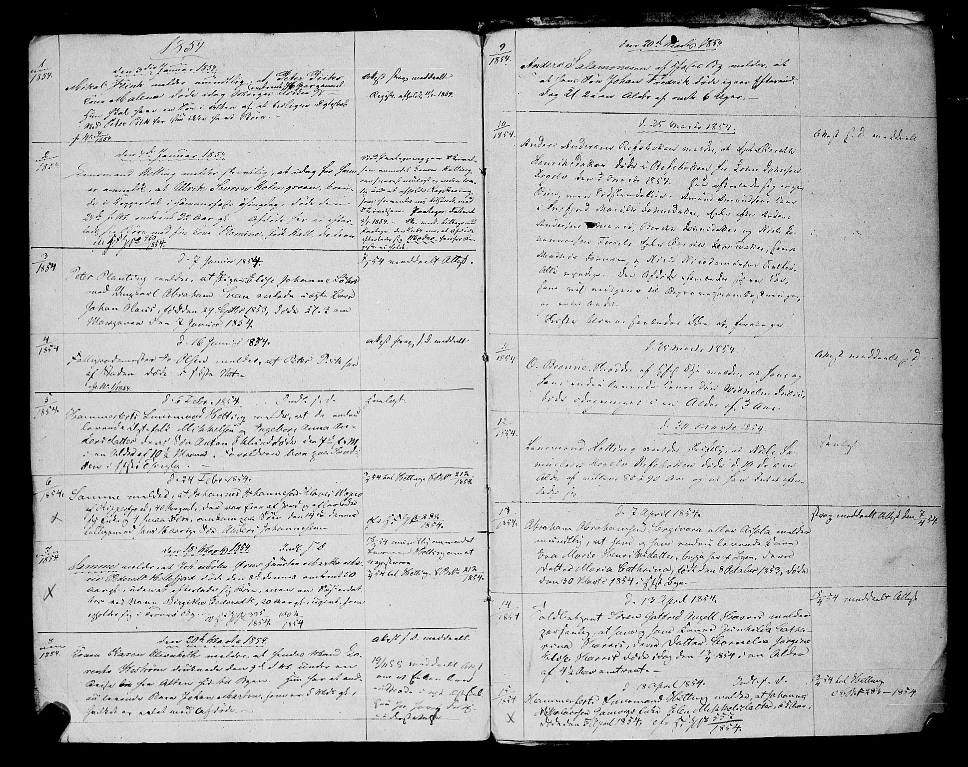 Byfogden i Hammerfest, AV/SATØ-S-0064/J/L0209: Dødsanmeldelsesprotokoll, 1852-1862