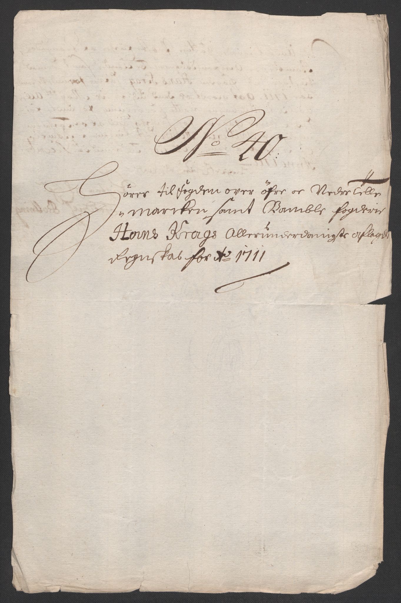 Rentekammeret inntil 1814, Reviderte regnskaper, Fogderegnskap, AV/RA-EA-4092/R36/L2120: Fogderegnskap Øvre og Nedre Telemark og Bamble, 1711, s. 335