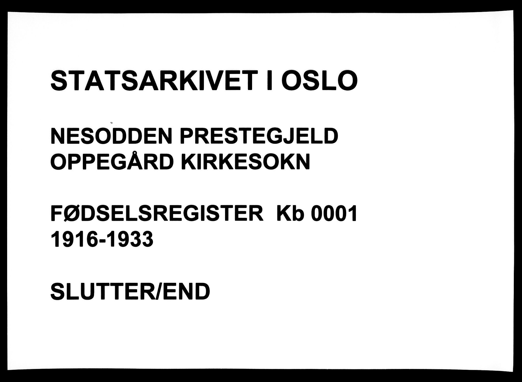 Nesodden prestekontor Kirkebøker, AV/SAO-A-10013/J/Jb/L0001: Fødselsregister nr. II 1, 1916-1933