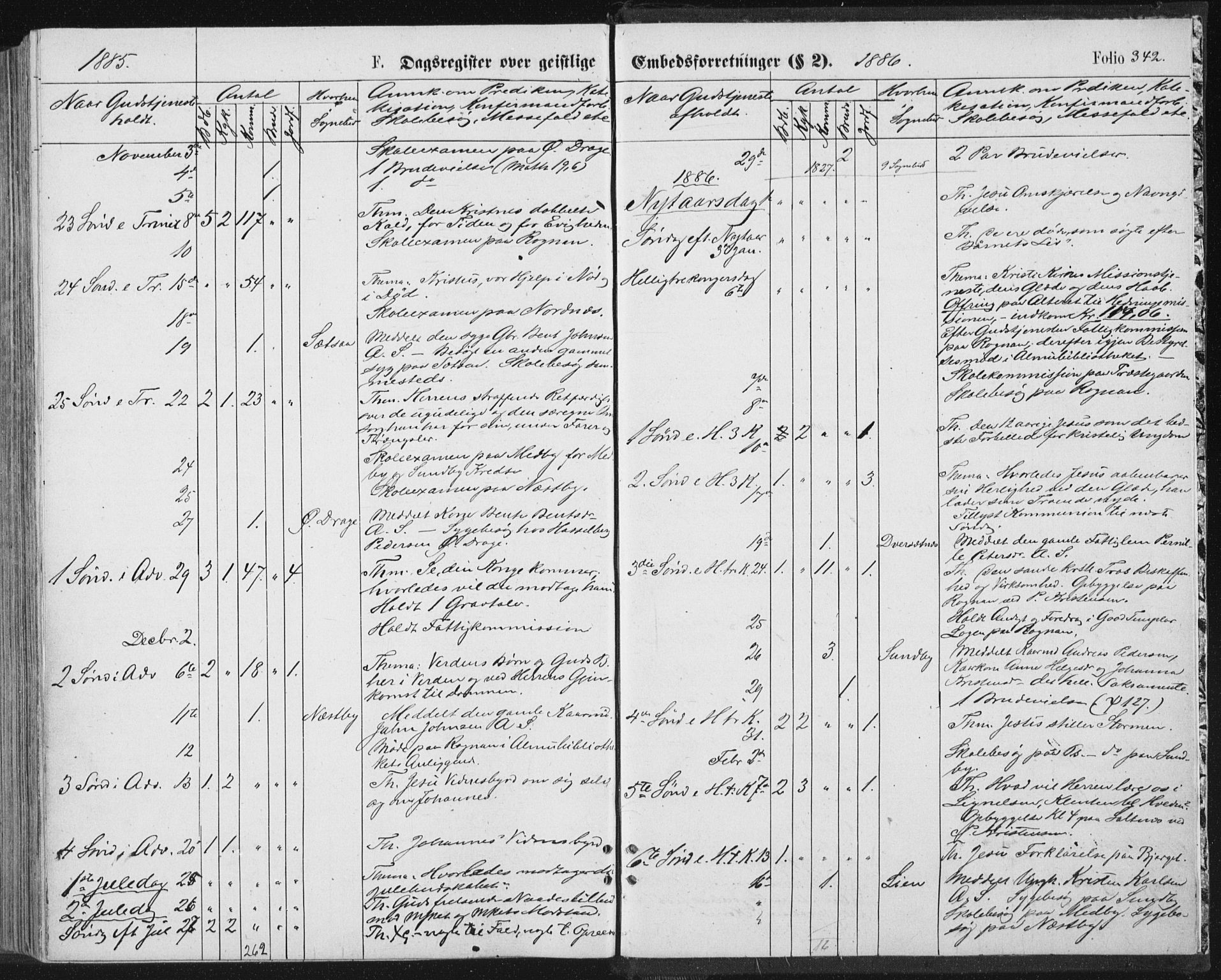 Ministerialprotokoller, klokkerbøker og fødselsregistre - Nordland, SAT/A-1459/847/L0668: Ministerialbok nr. 847A08, 1872-1886, s. 342