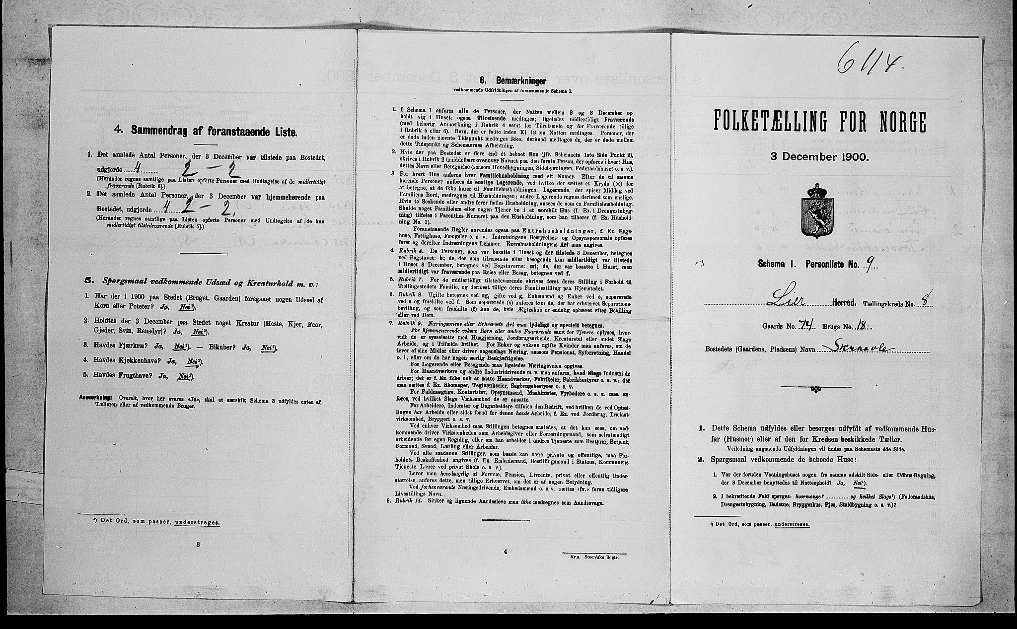RA, Folketelling 1900 for 0626 Lier herred, 1900, s. 1304